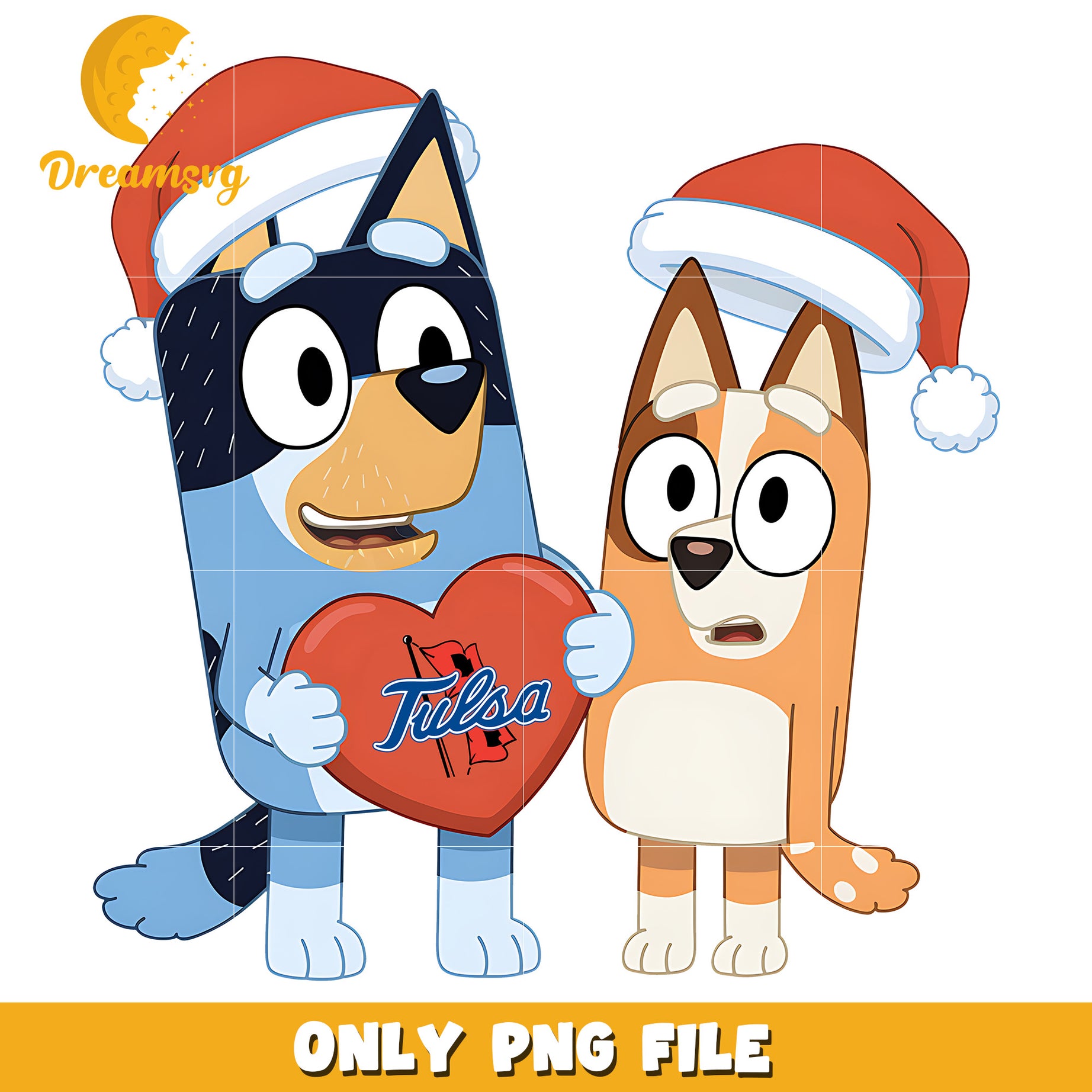 Bluey Bingo heart logo ncaa png, Tulsa Golden Hurricane png, ncaa png