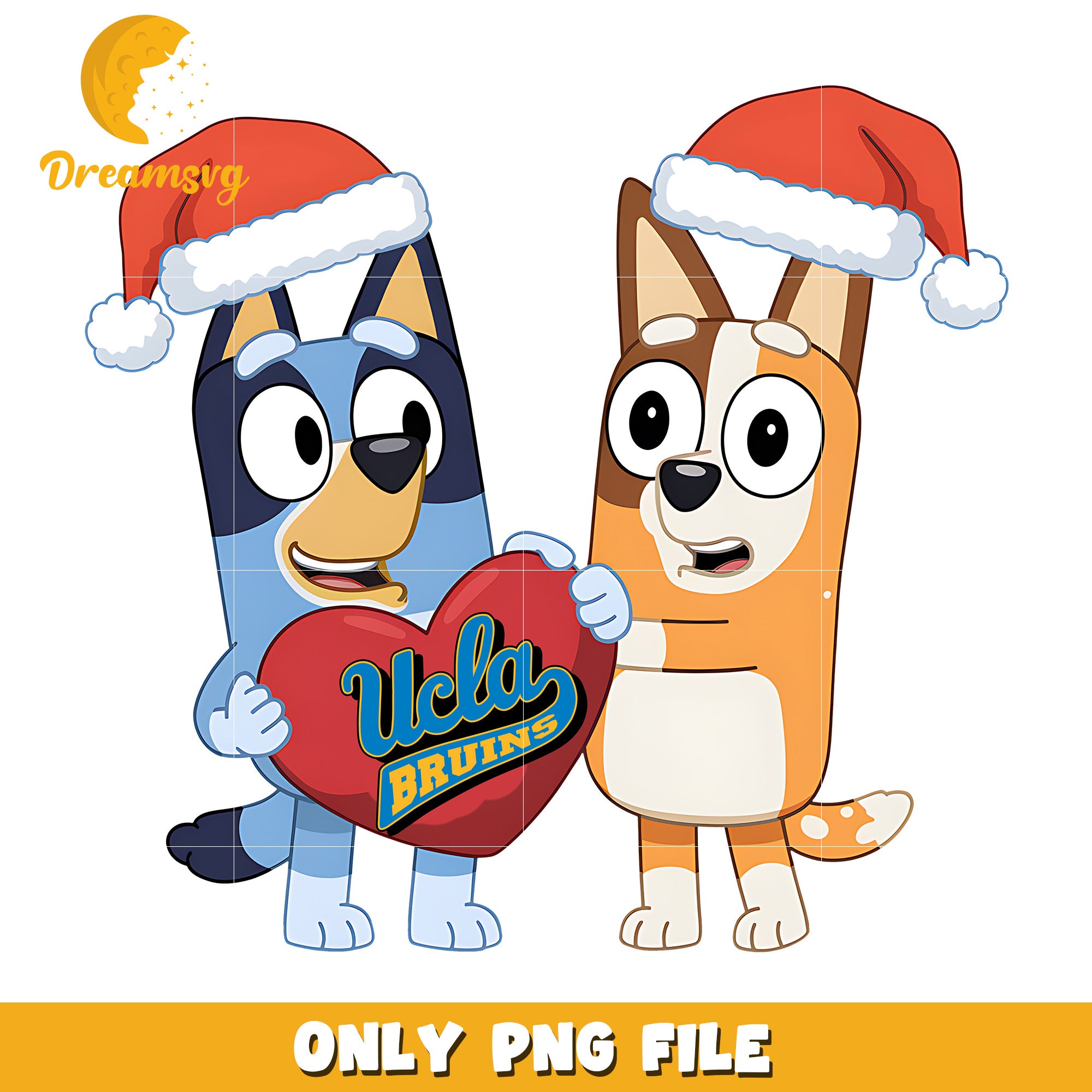 Bluey Bingo heart logo ncaa png, UCLA Bruins png, ncaa png