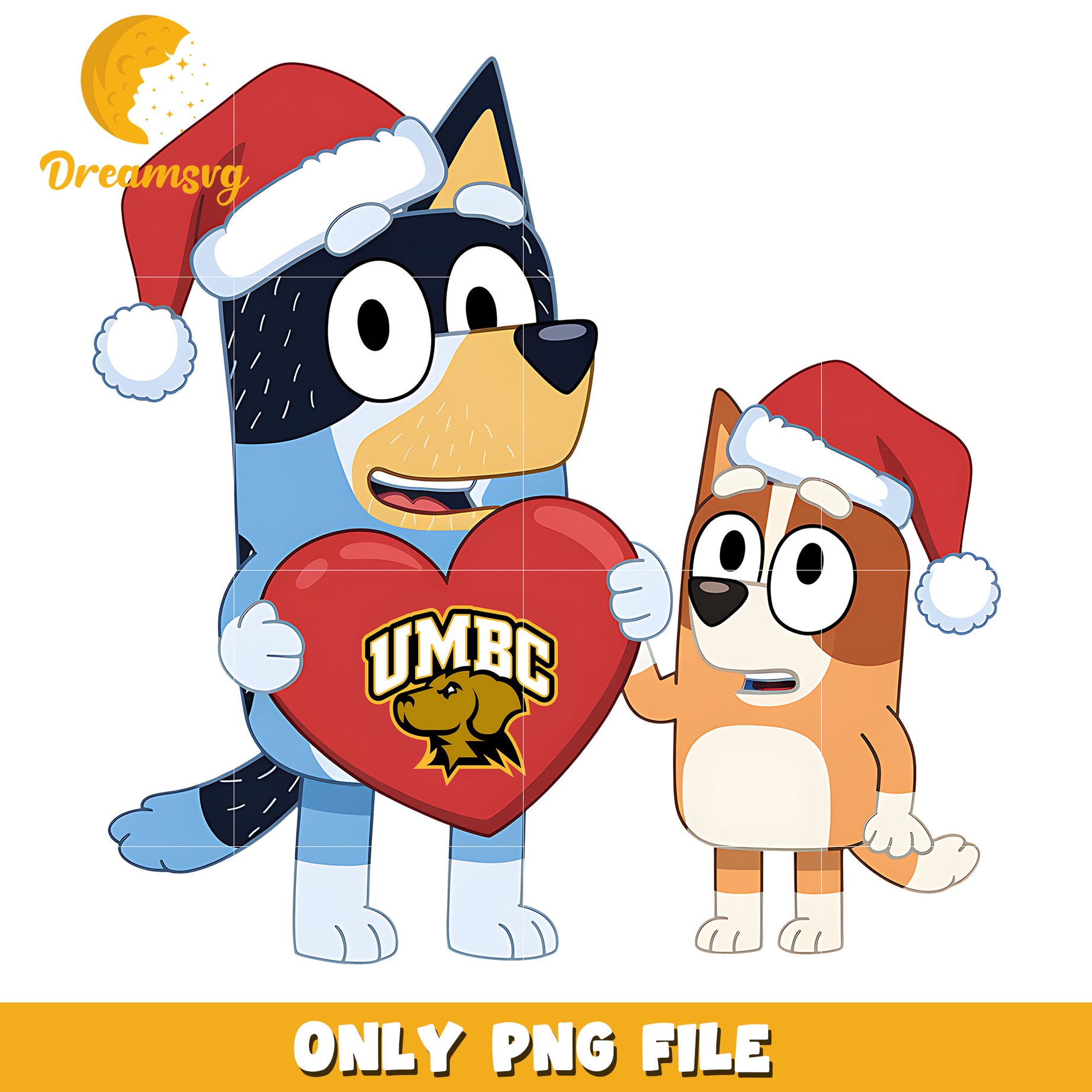 Bluey Bingo heart logo ncaa png, UMBC Retrievers png, ncaa png
