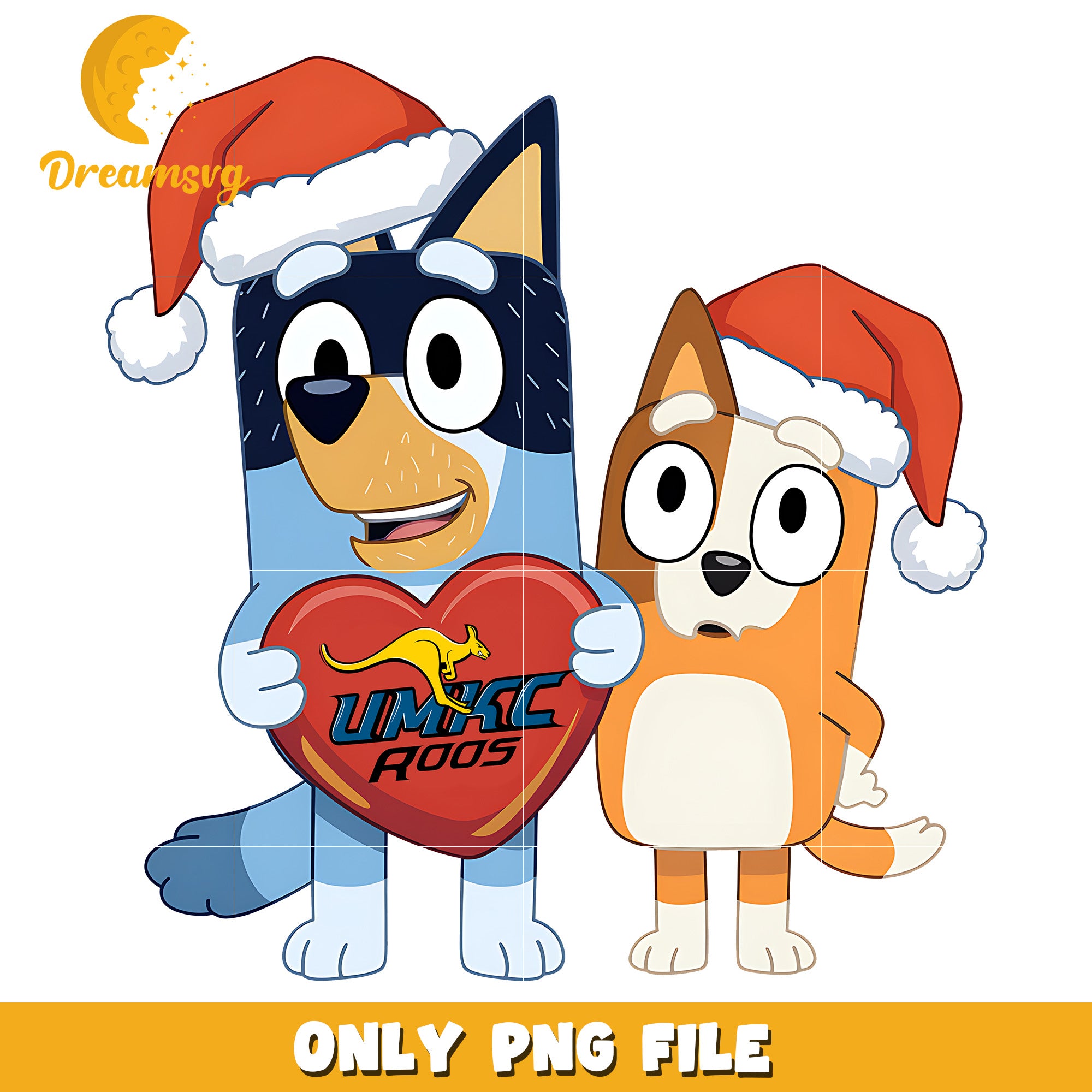 Bluey Bingo heart logo ncaa png, UMKC Kangaroos png, ncaa png