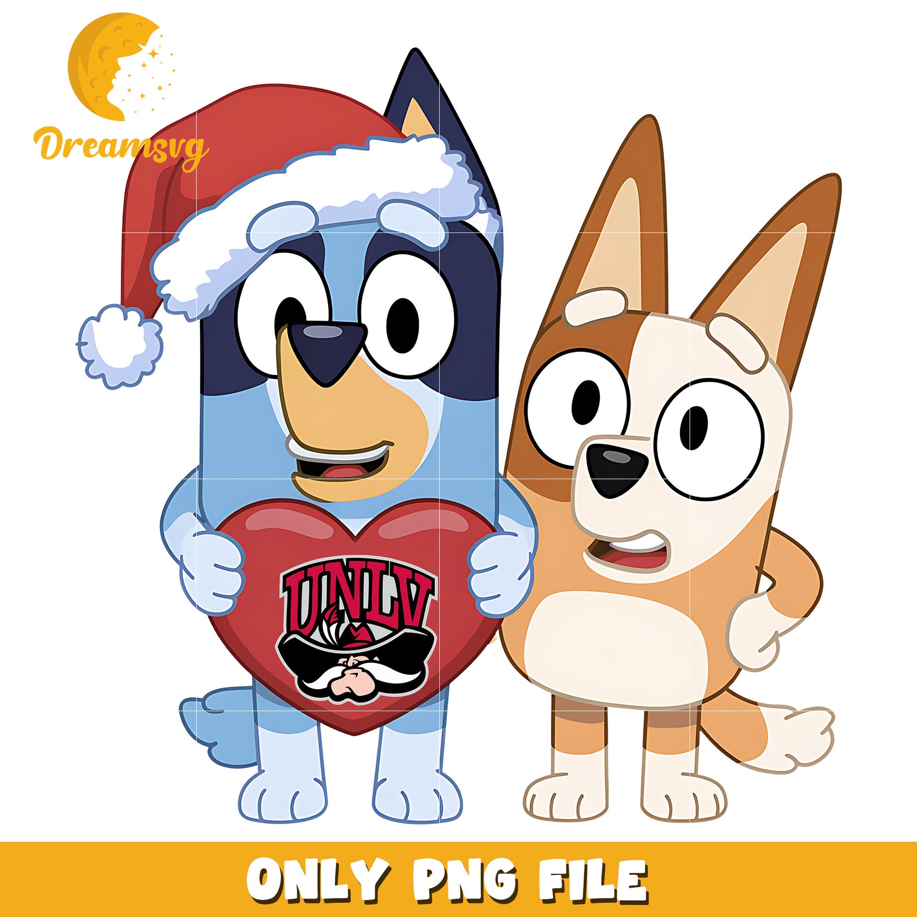 Bluey Bingo heart logo ncaa png, UNLV Rebels png, ncaa png