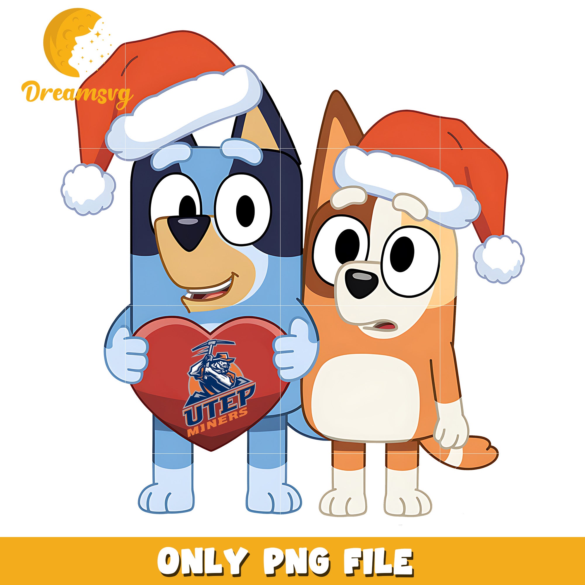 Bluey Bingo heart logo ncaa png, UTEP Miners png, ncaa png