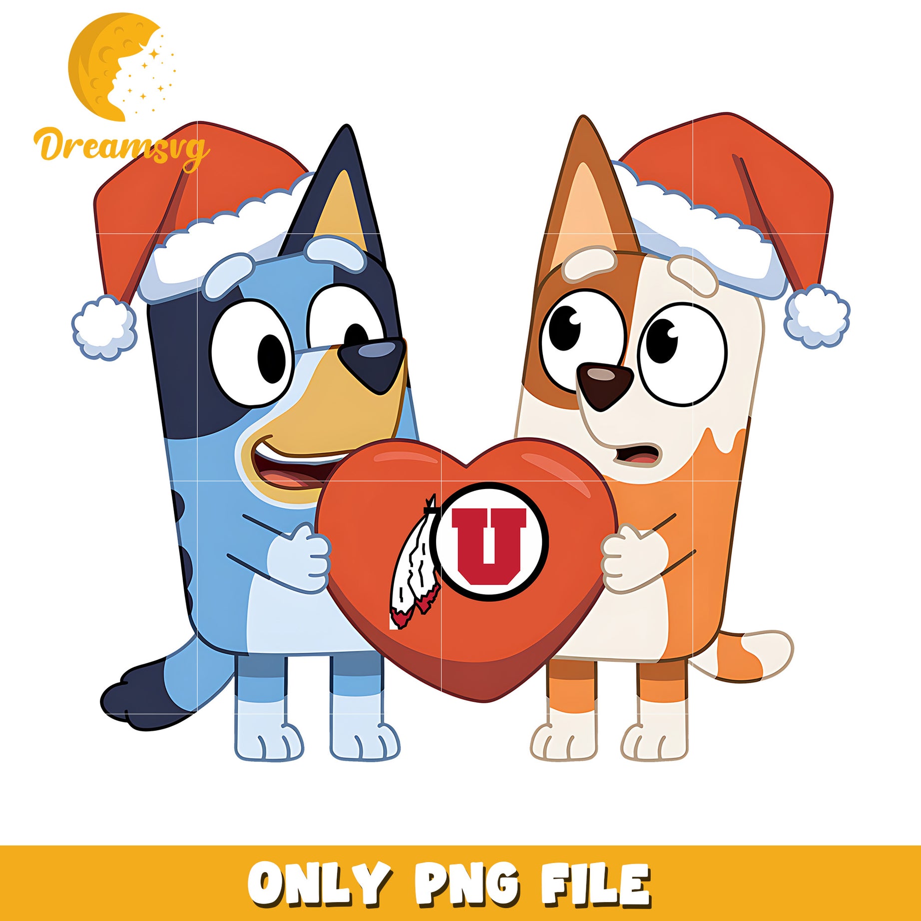 Bluey Bingo heart logo ncaa png, Utah Utes png, ncaa png