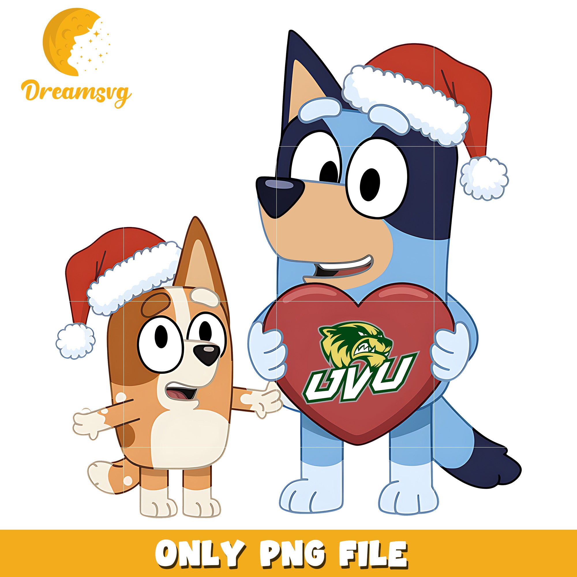 Bluey Bingo heart logo ncaa png, Utah Valley Wolverines png, ncaa png