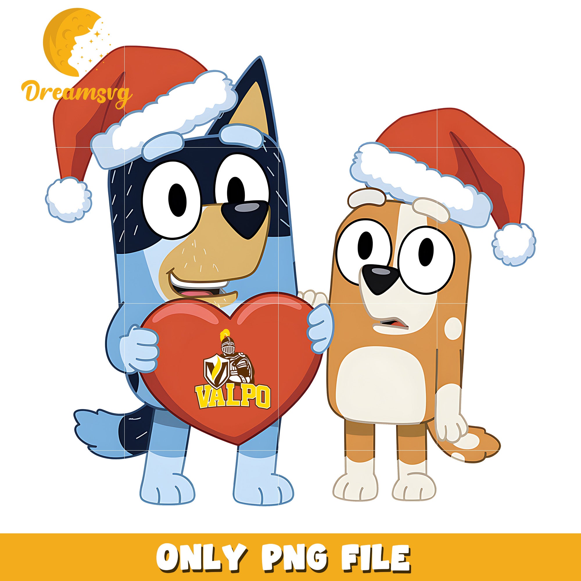 Bluey Bingo heart logo ncaa png, Valparaiso Crusaders png, ncaa png
