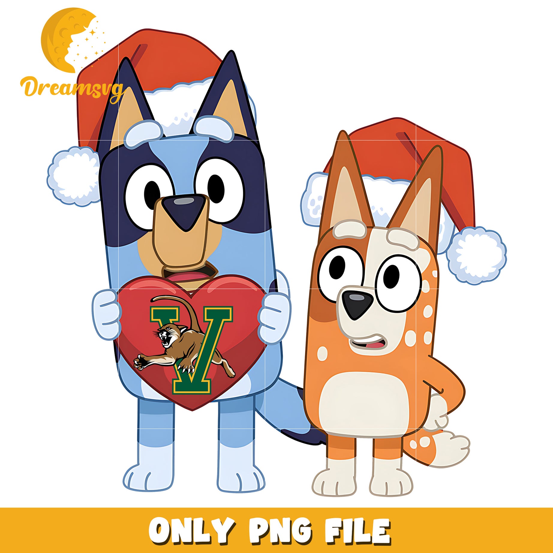 Bluey Bingo heart logo ncaa png, Vermont Catamounts png, ncaa png
