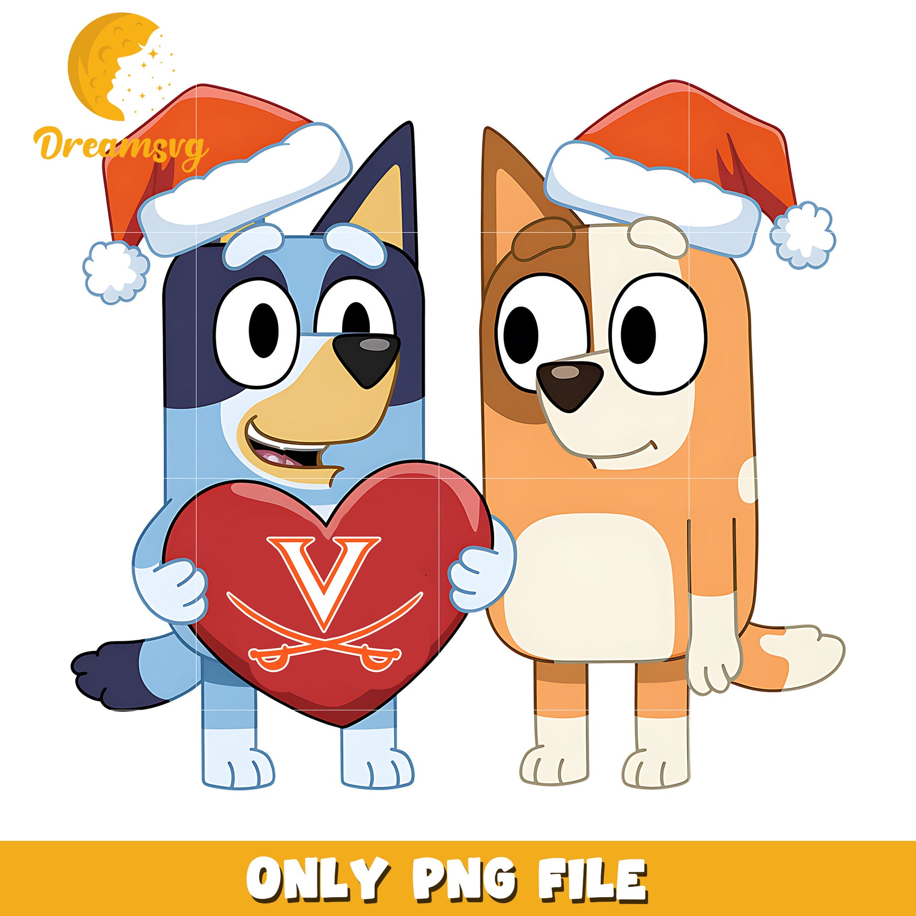 Bluey Bingo heart logo ncaa png, Virginia Cavaliers png, ncaa png