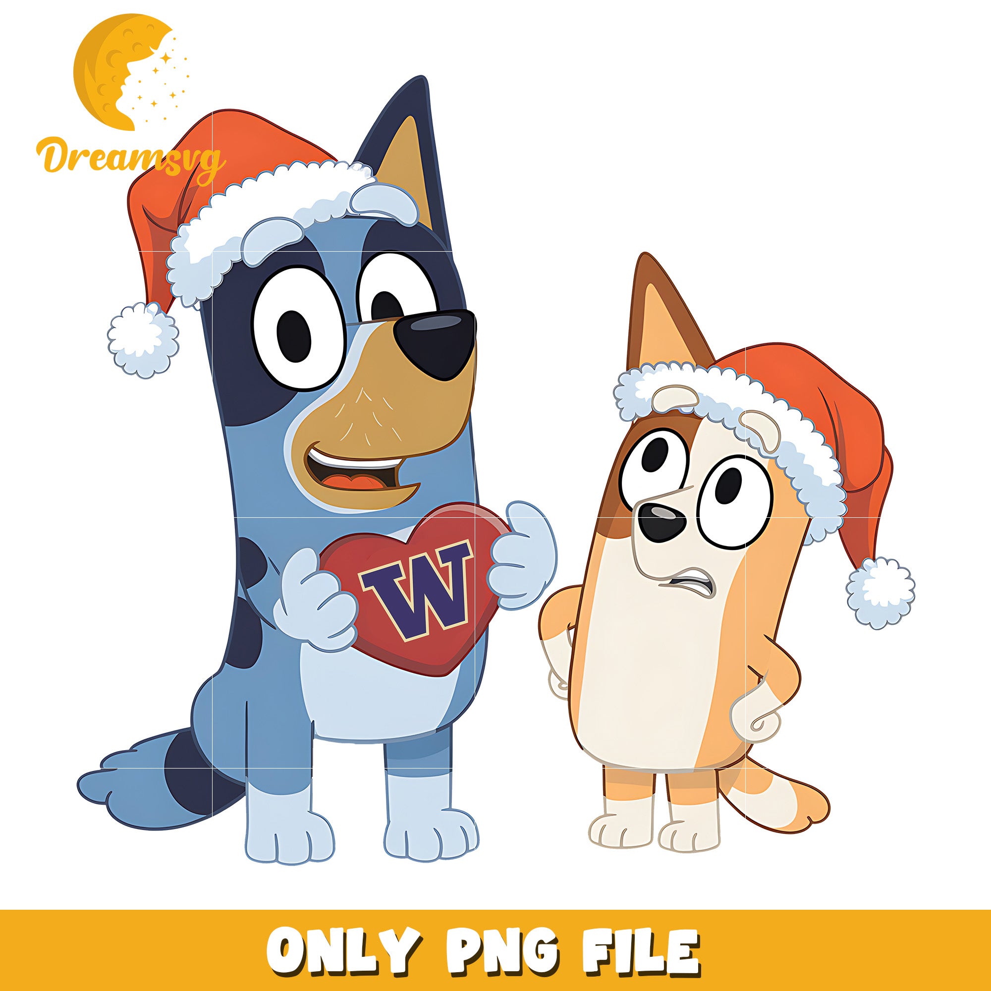 Bluey Bingo heart logo ncaa png, Washington Huskies png, ncaa png