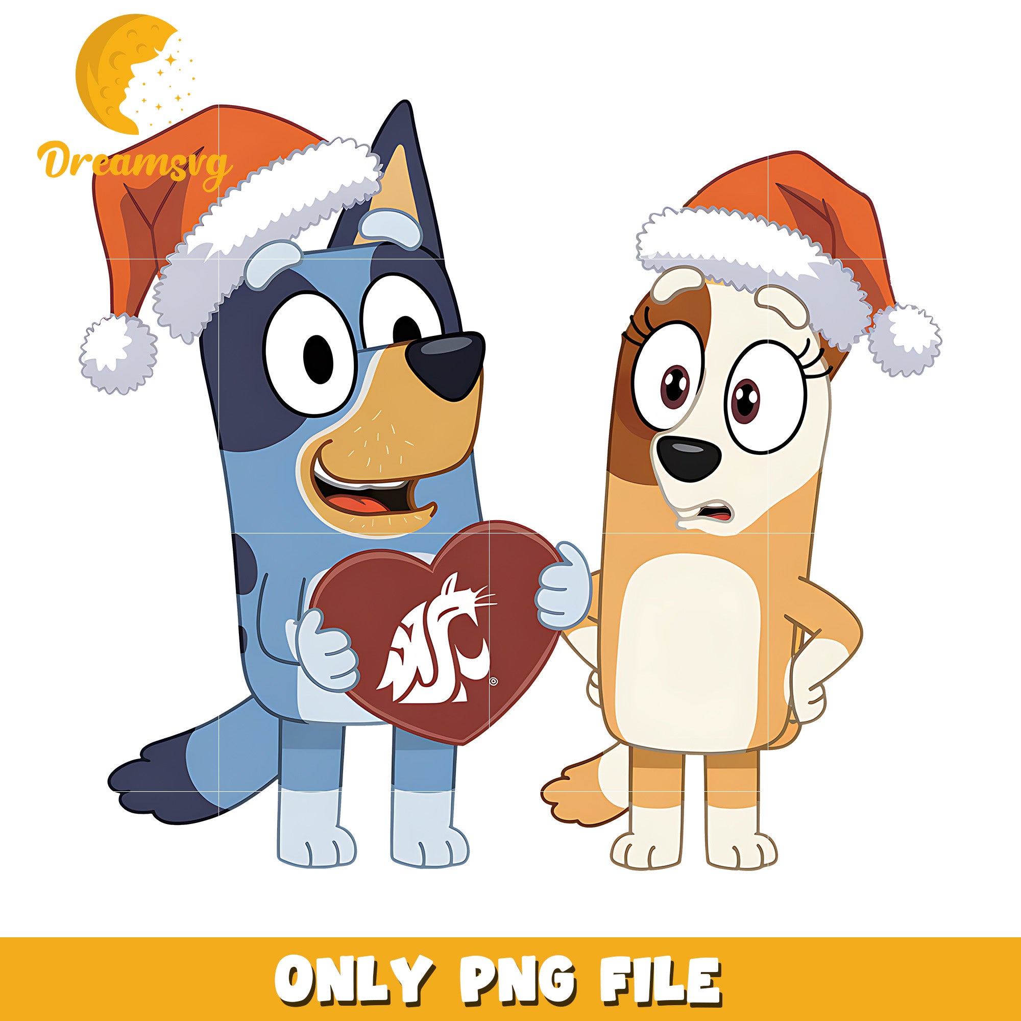 Bluey Bingo heart logo ncaa png, Washington State Cougars png, ncaa png