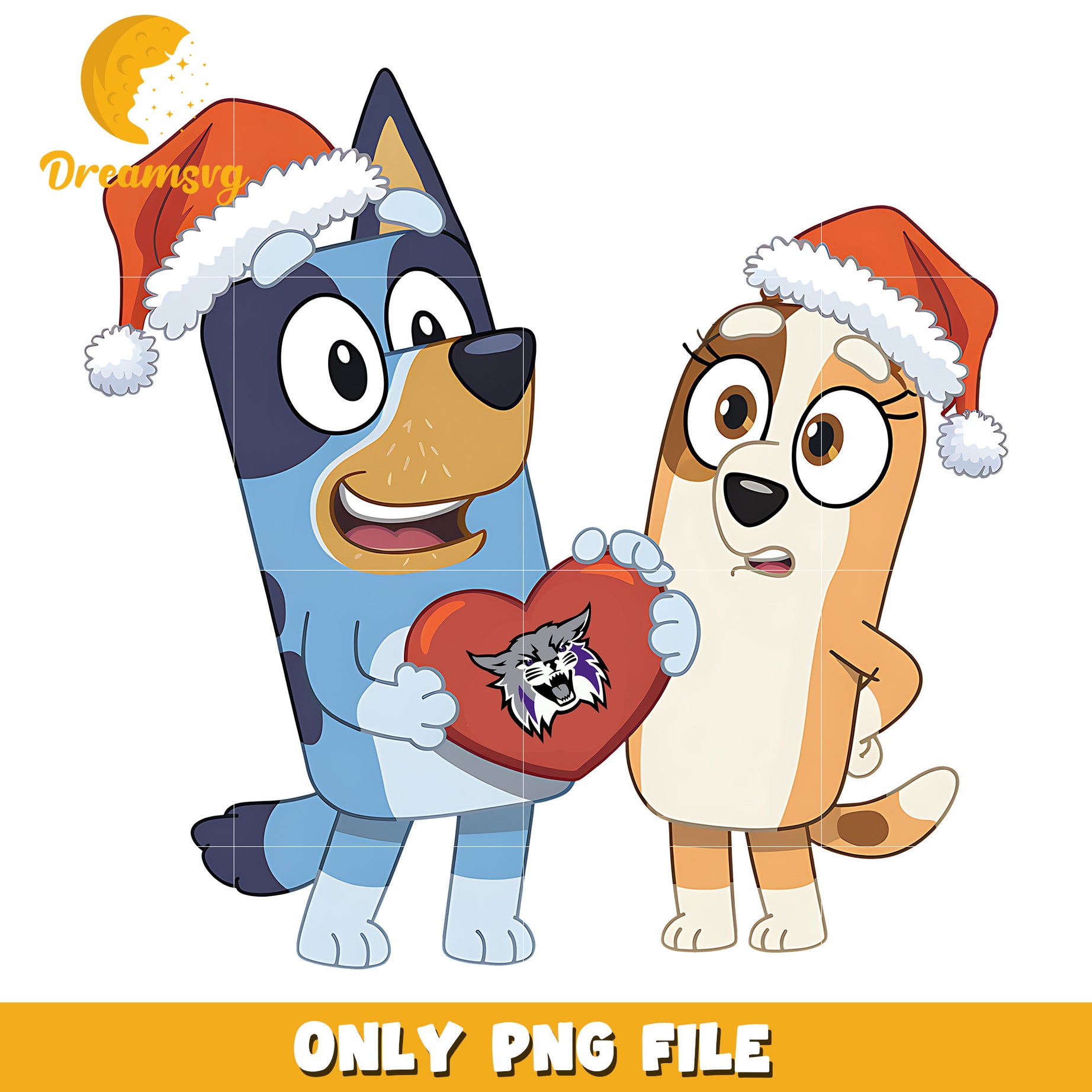 Bluey Bingo heart logo ncaa png, Weber State Wildcats png, ncaa png