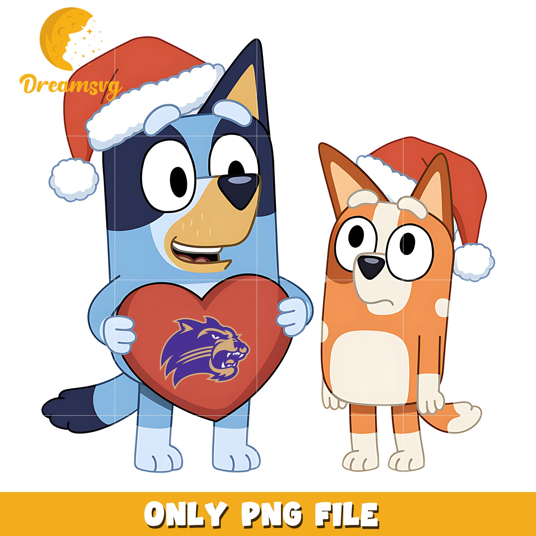 Bluey Bingo heart logo ncaa png, Western Carolina Catamounts png