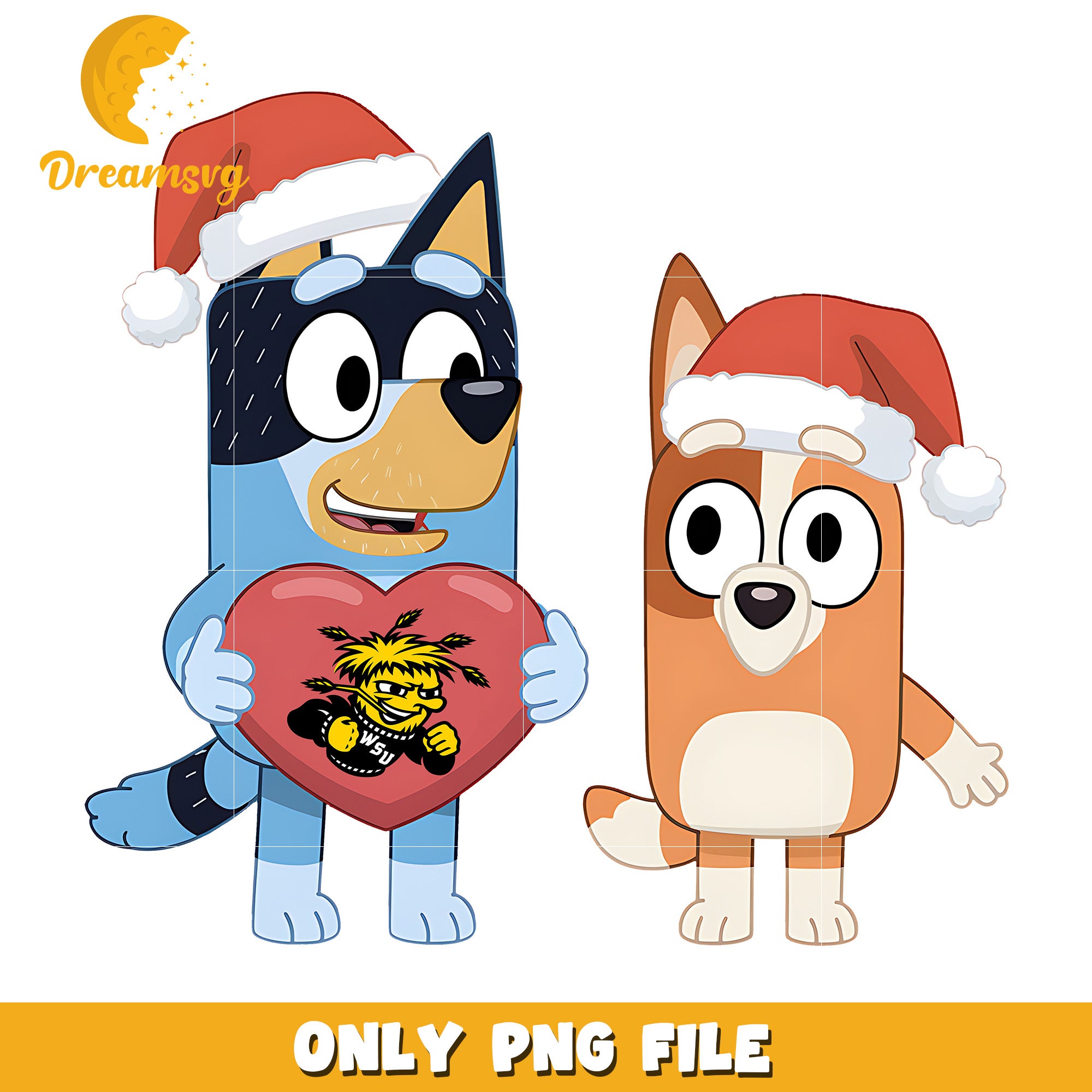 Bluey Bingo heart logo ncaa png, Wichita State Shockers png