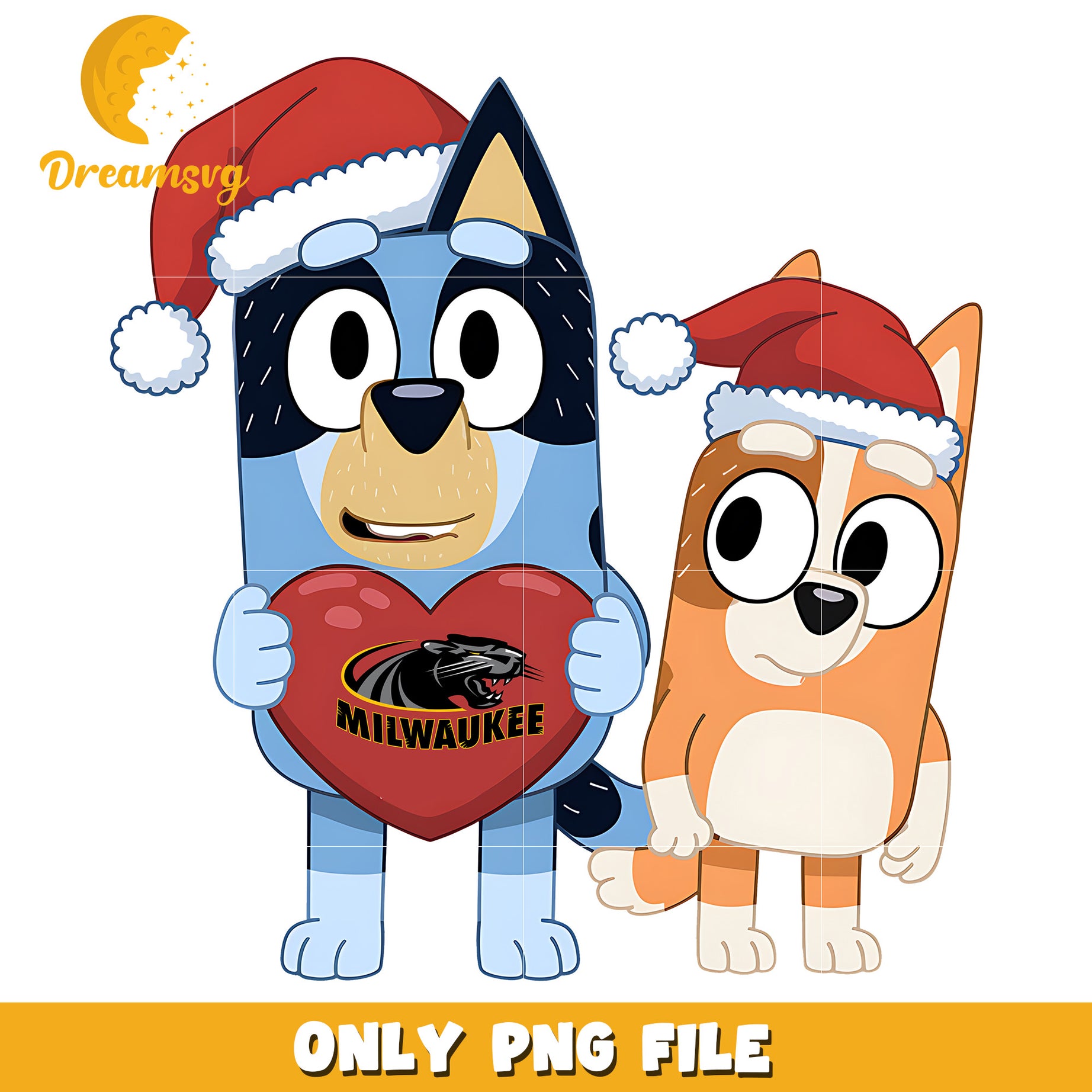 Bluey Bingo heart logo ncaa png, Wisconsin Milwaukee Panthers png