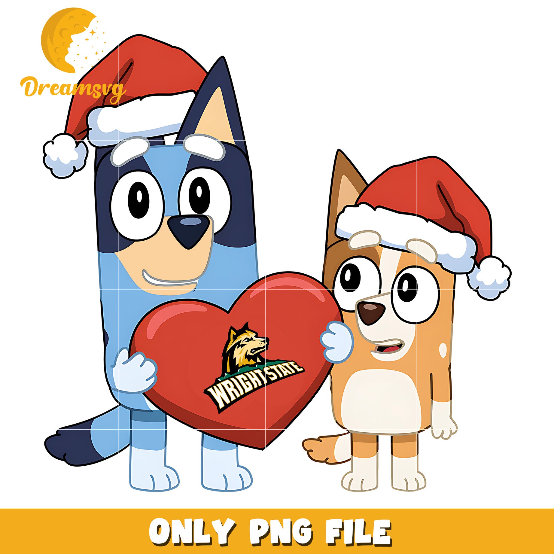 Bluey Bingo heart logo ncaa png, Wright State Raiders png, ncaa png