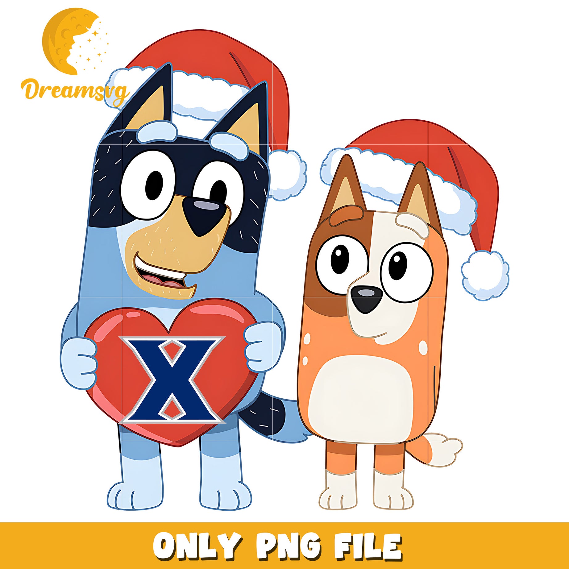 Bluey Bingo heart logo ncaa png, Xavier Musketeers png, ncaa png
