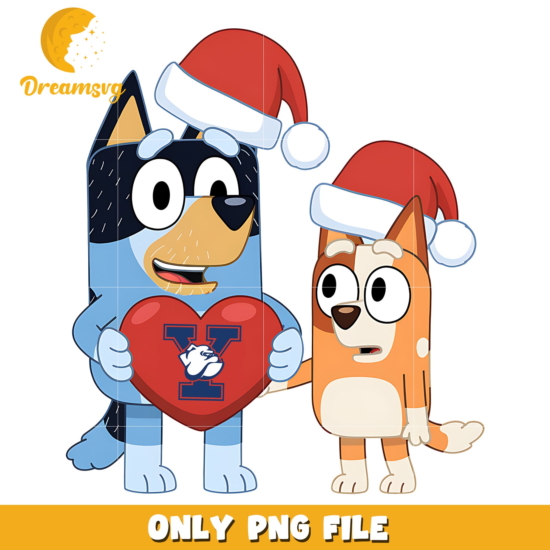 Bluey Bingo heart logo ncaa png, Yale Bulldogs png, ncaa png
