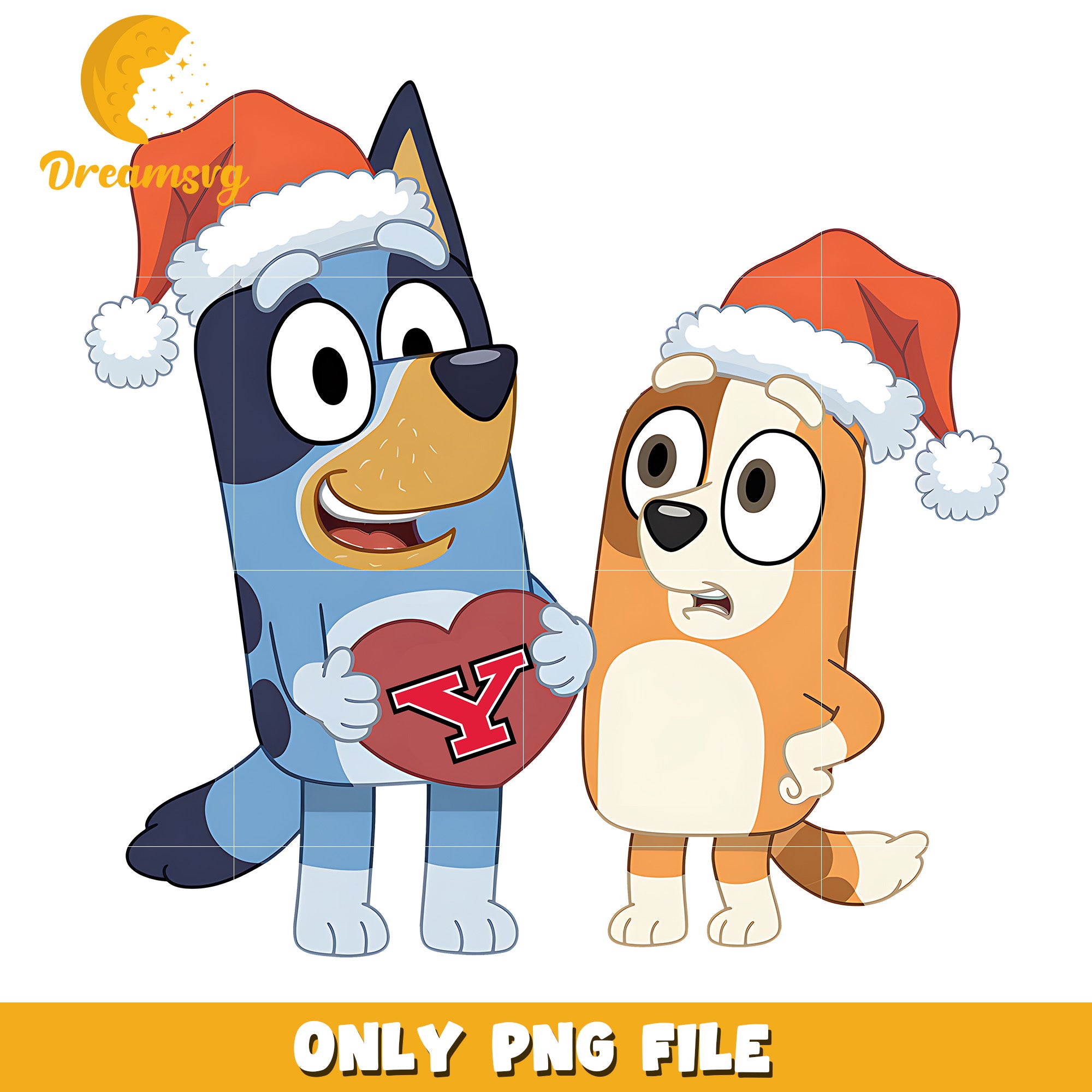 Bluey Bingo heart logo ncaa png, Youngstown State Penguins png