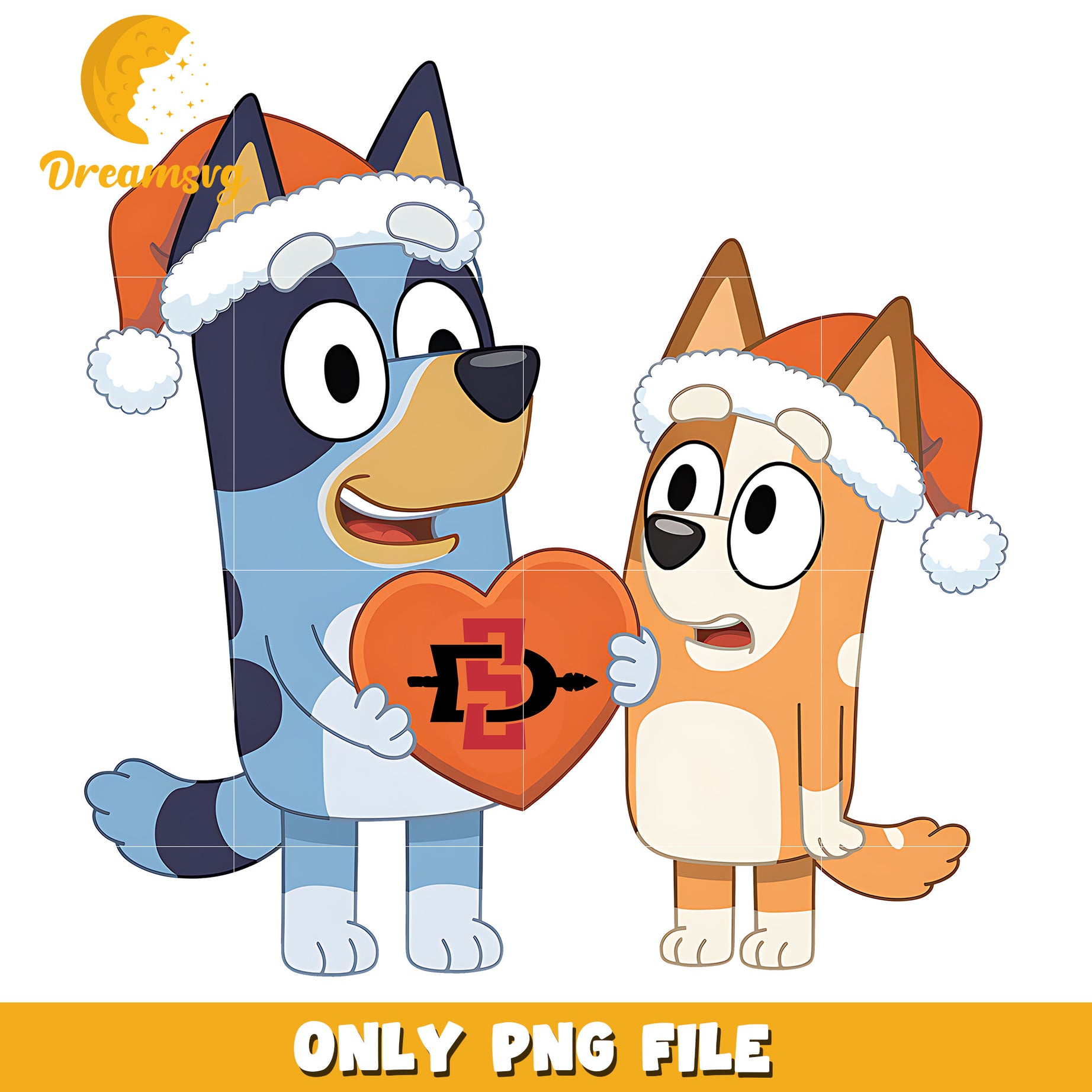 Bluey Bingo heart shape png, San Diego State Aztecs png, ncaa png