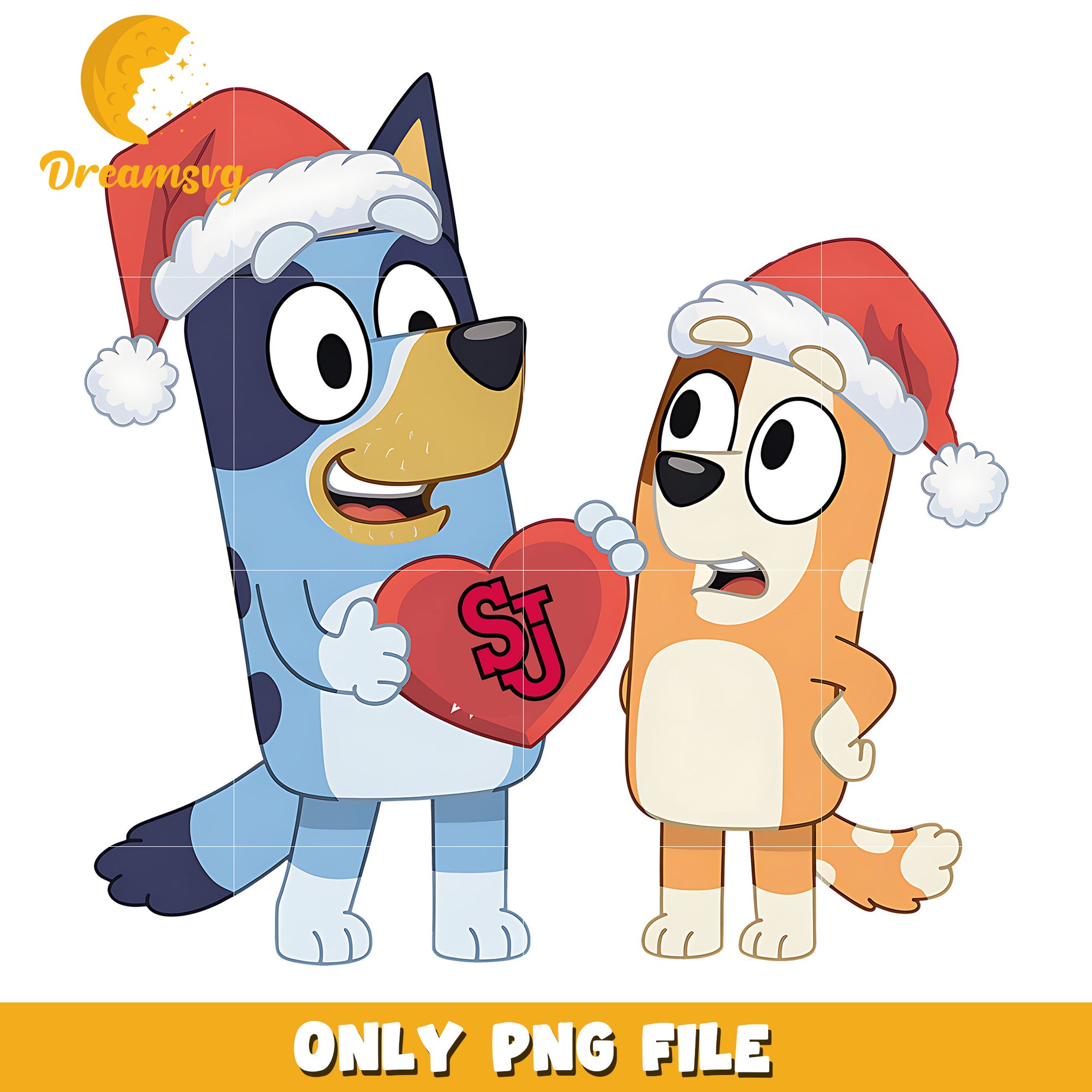 Bluey Bingo heart shape png, St John's Red Storm png, ncaa png