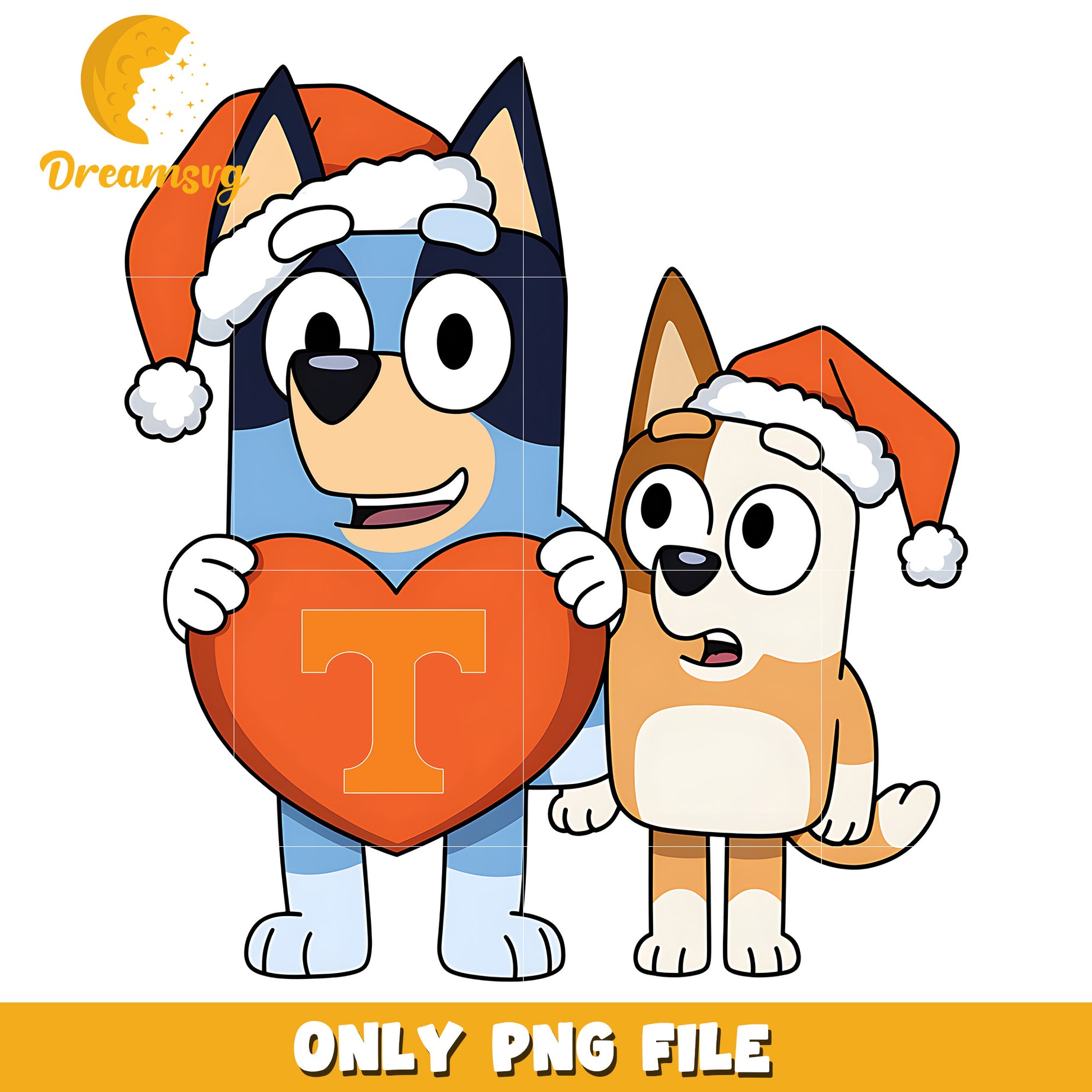 Bluey Bingo heart shape png, Tennessee Volunteers png, ncaa png