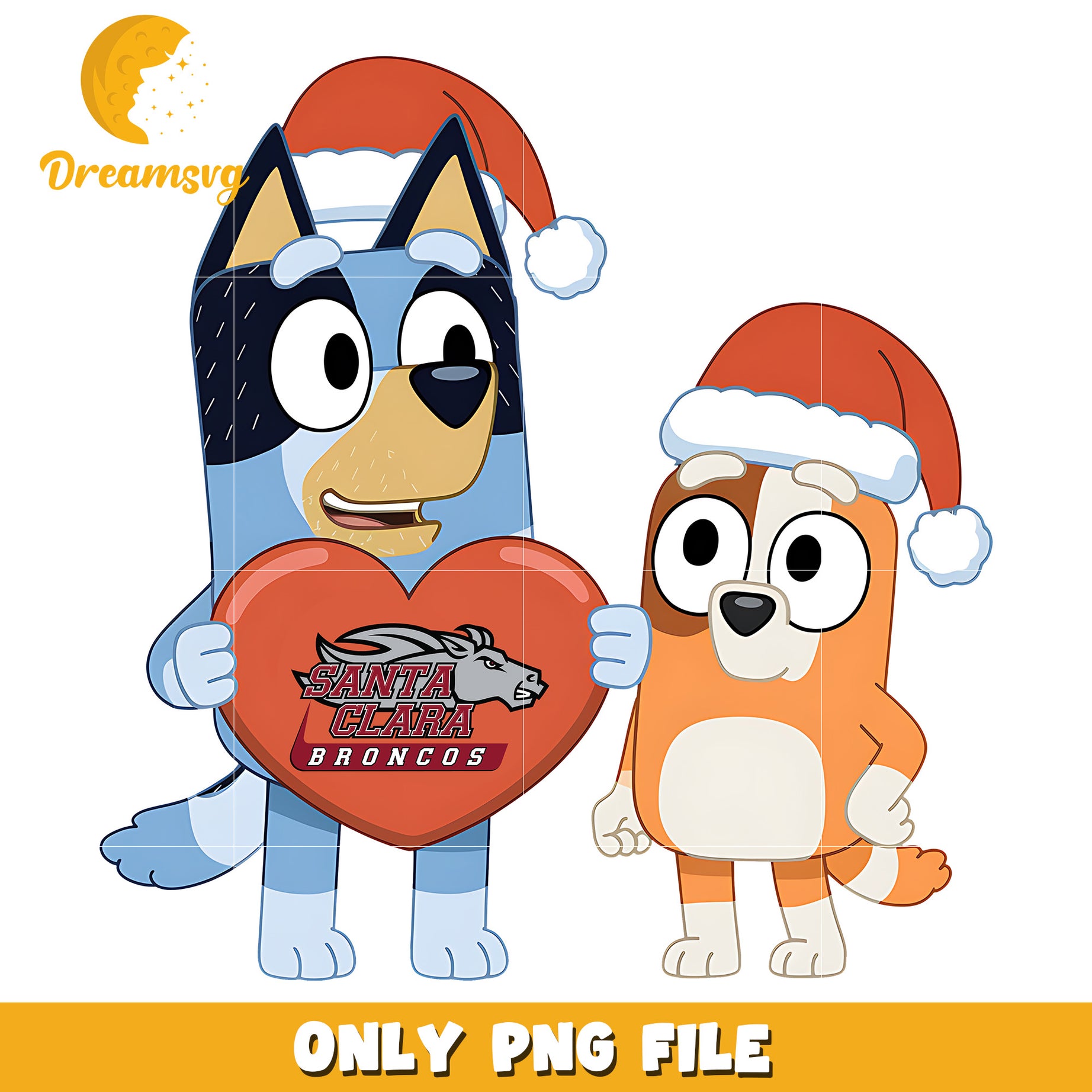 Bluey Bingo logo design png, Santa Clara Broncos png, ncaa png