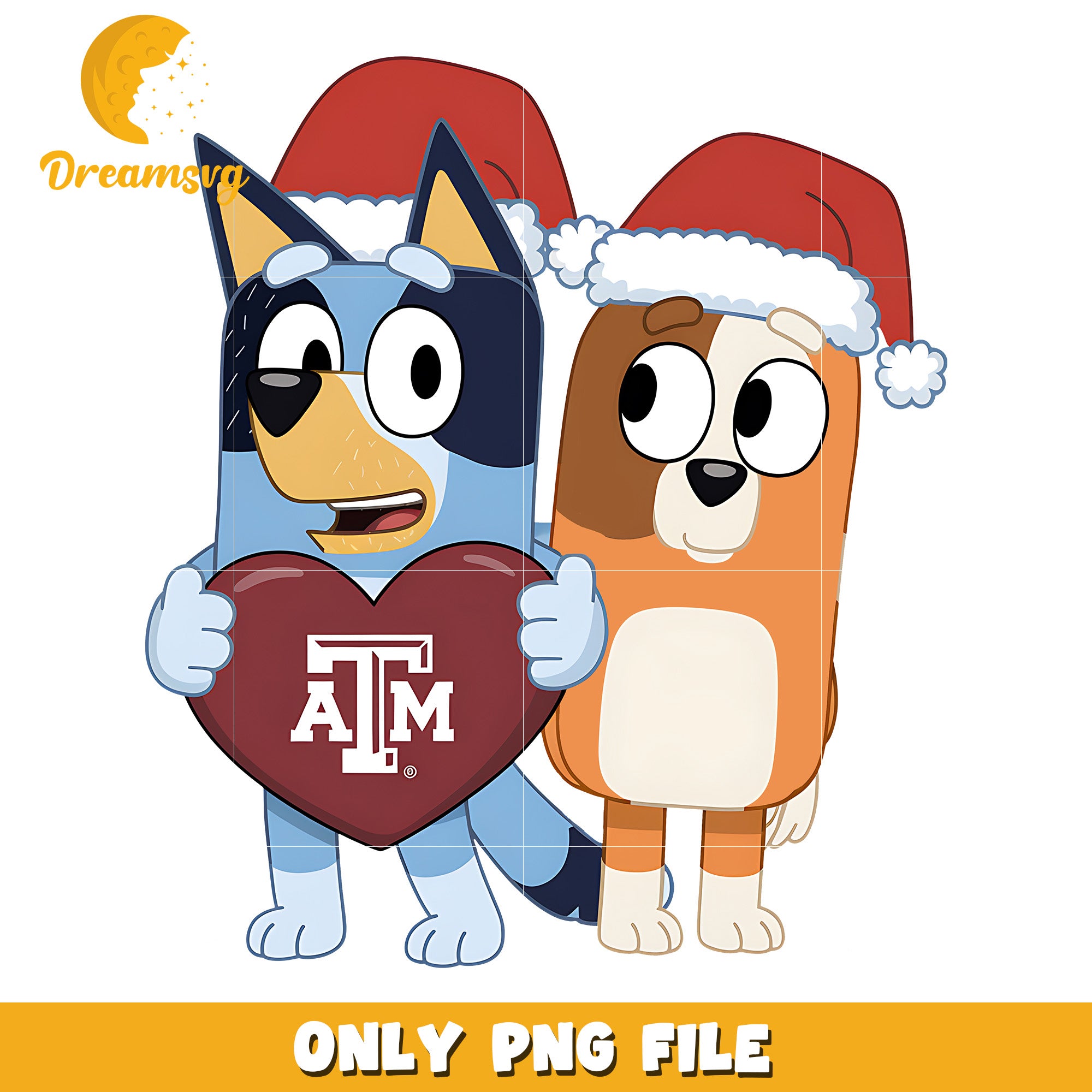 Bluey Bingo logo heart design png, Texas A&M Aggies png, ncaa png
