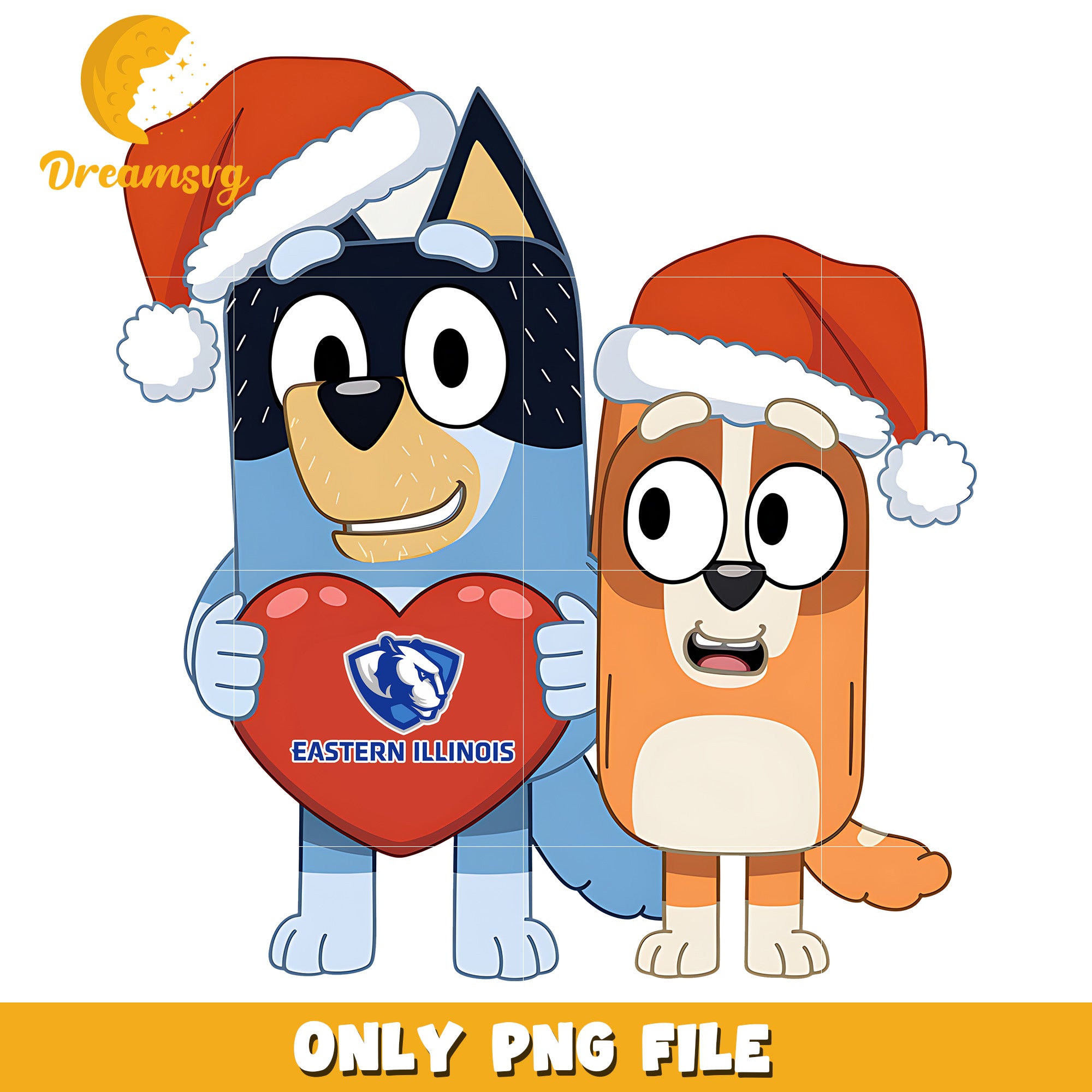 Bluey Bingo logo heart png, Eastern Illinois Panthers png, ncaa png