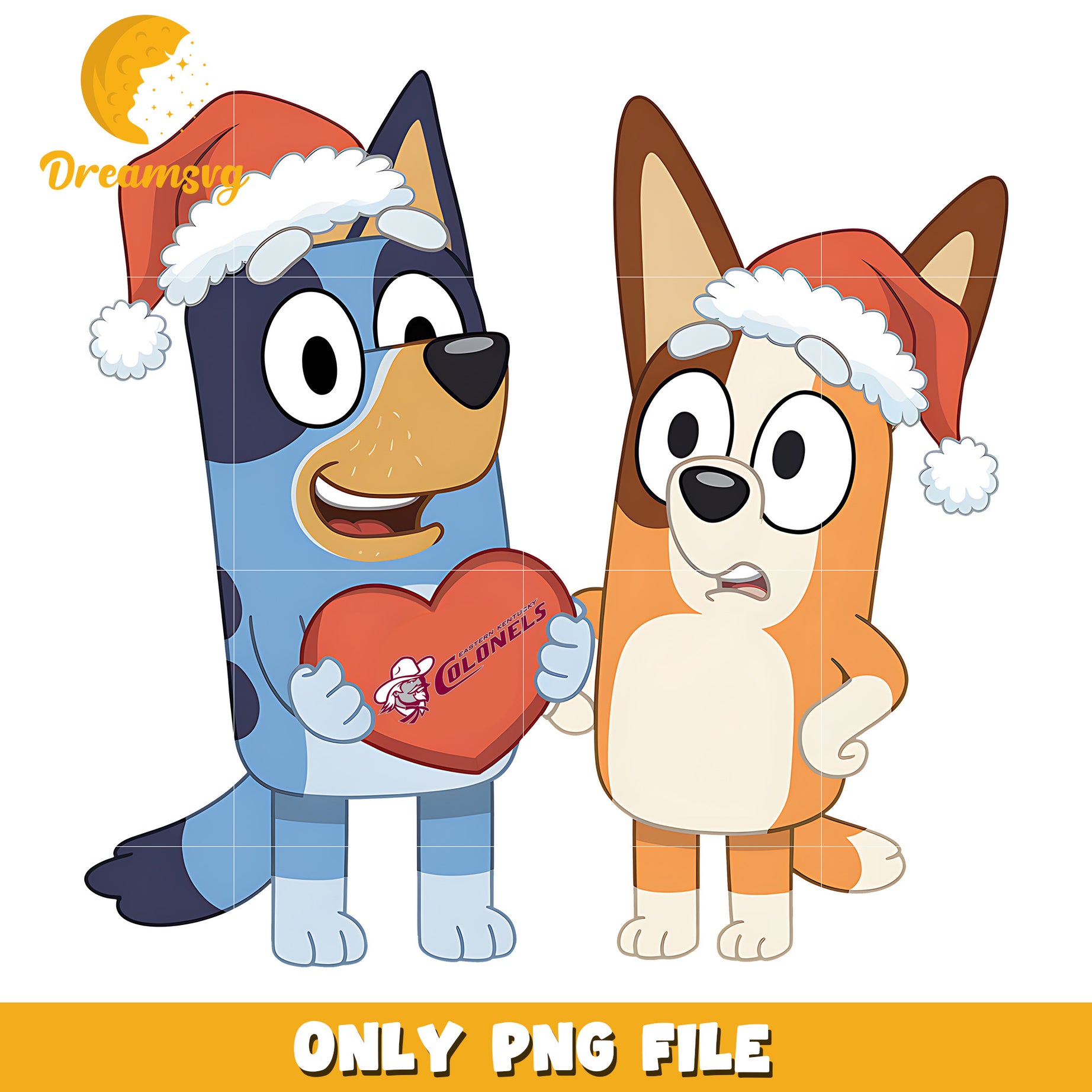 Bluey Bingo logo heart png, Eastern Kentucky Colonels png, ncaa png