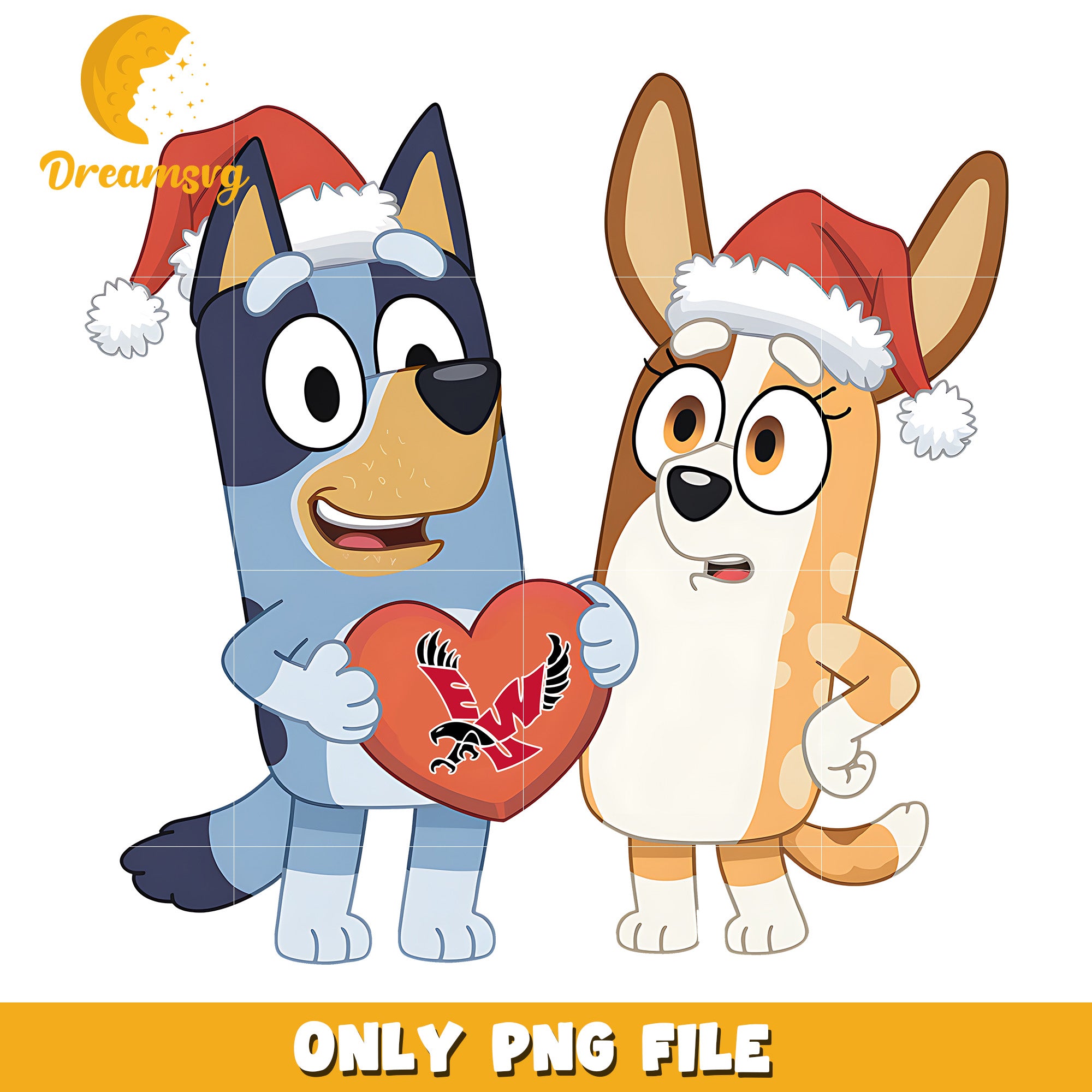 Bluey Bingo logo heart png, Eastern Washington Eagles png, ncaa png