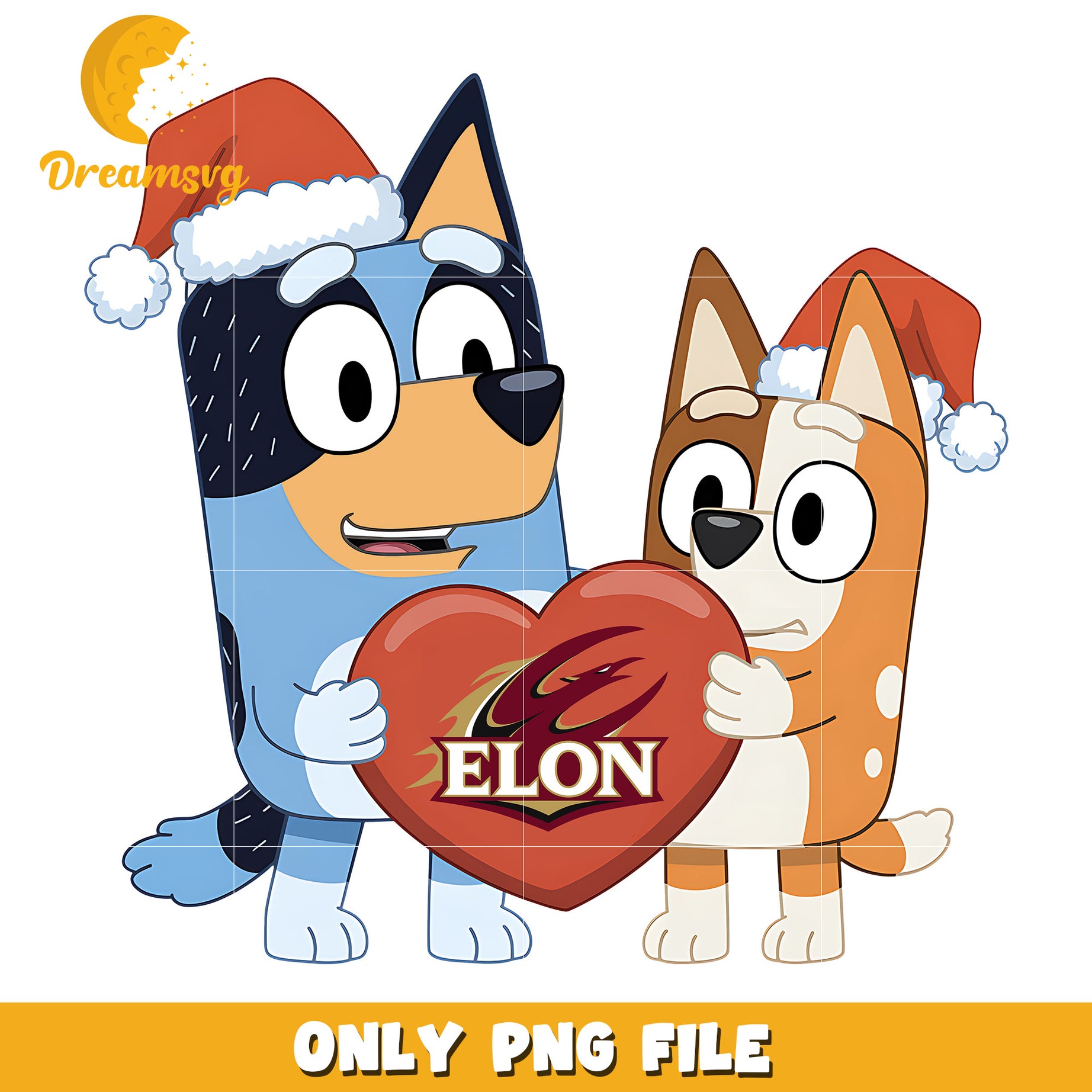 Bluey Bingo logo heart png, Elon Phoenix png, ncaa png