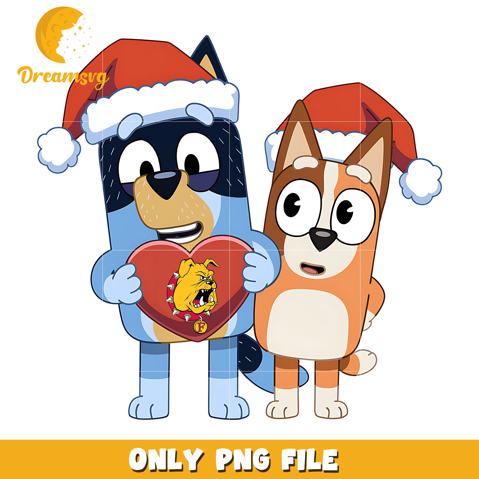 Bluey Bingo logo heart png, Ferris State Bulldogs png, ncaa png