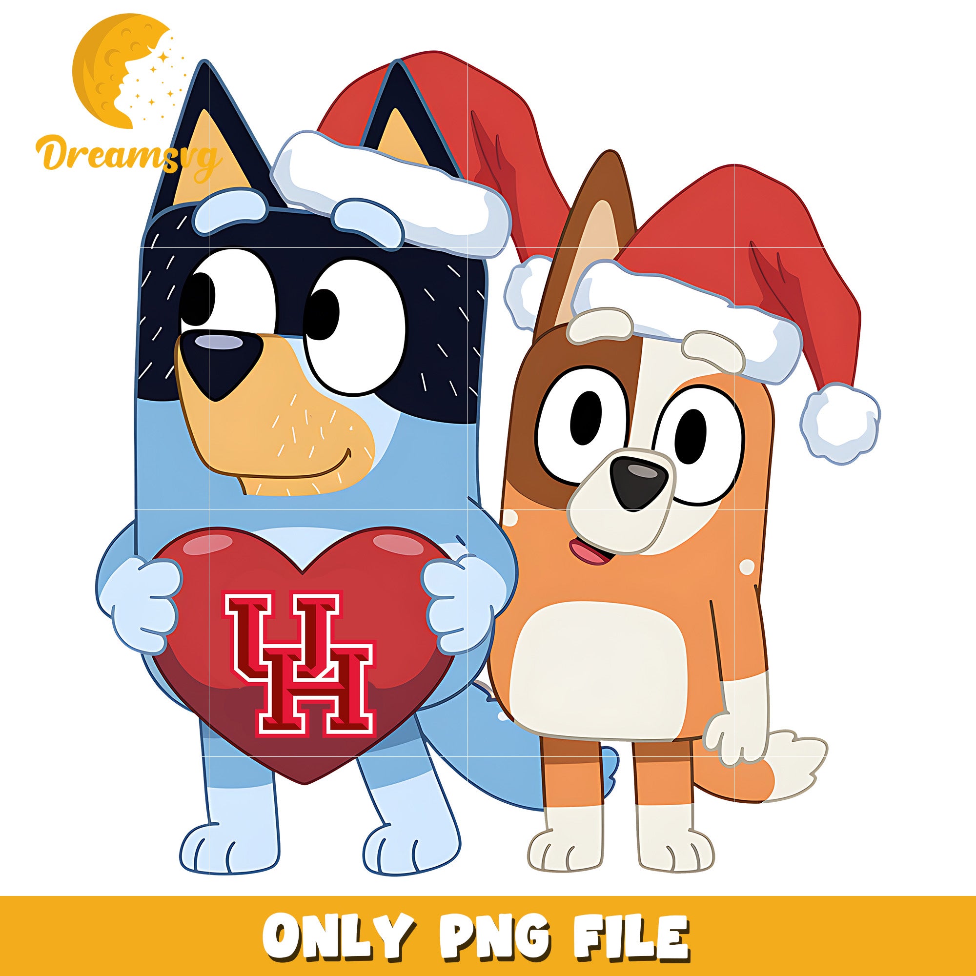 Bluey Bingo logo heart png, Houston Cougars png, ncaa png