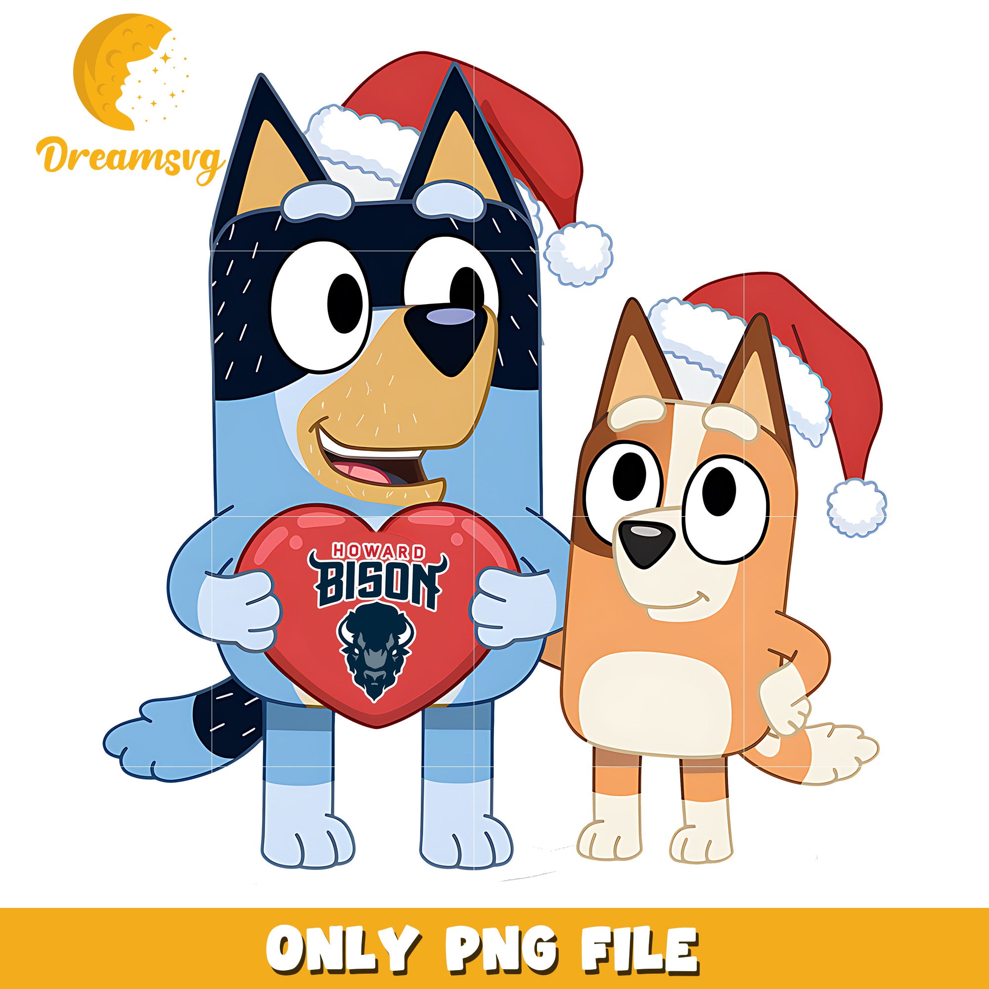 Bluey Bingo logo heart png, Howard Bison png, ncaa png