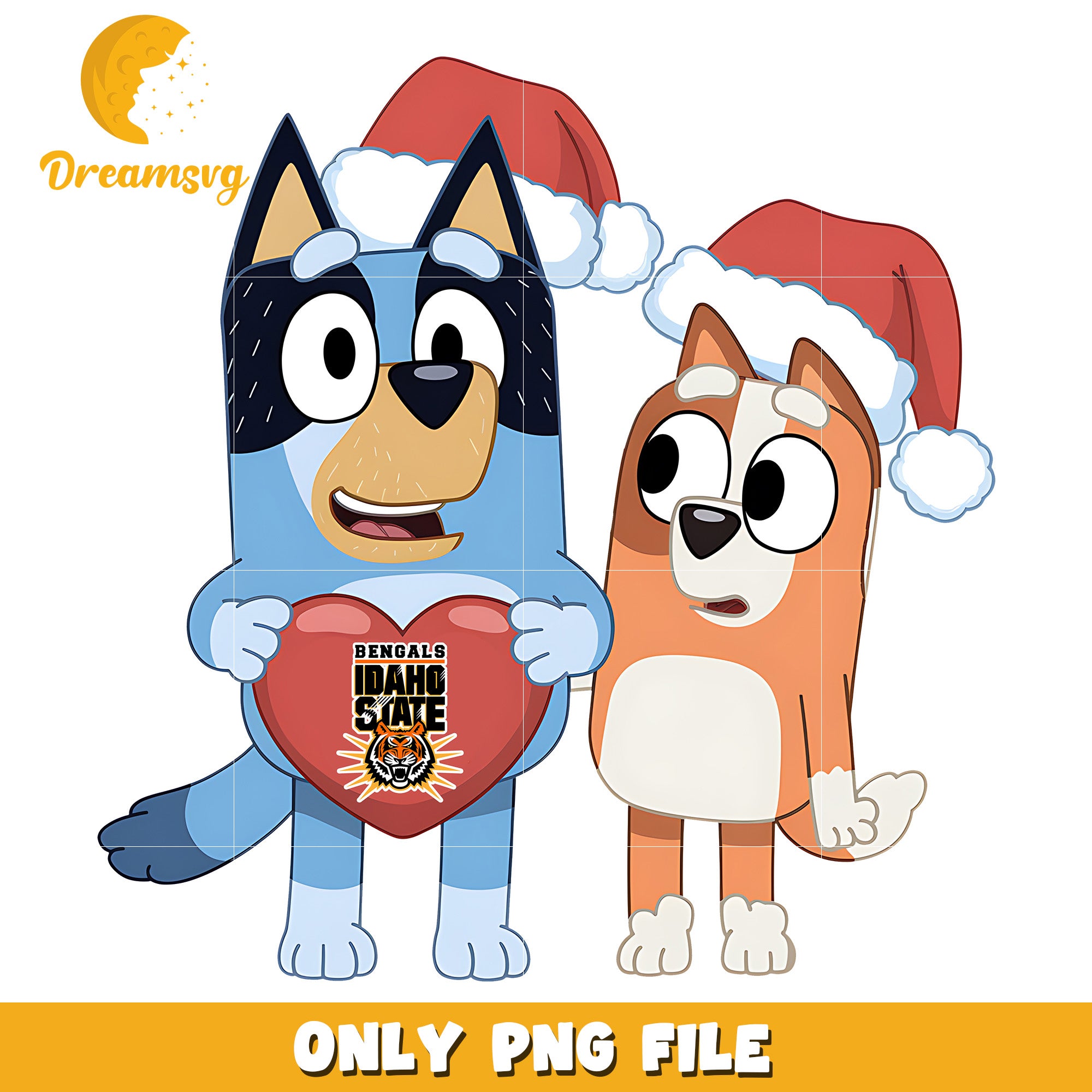 Bluey Bingo logo heart png, Idaho State Bengals png, ncaa png