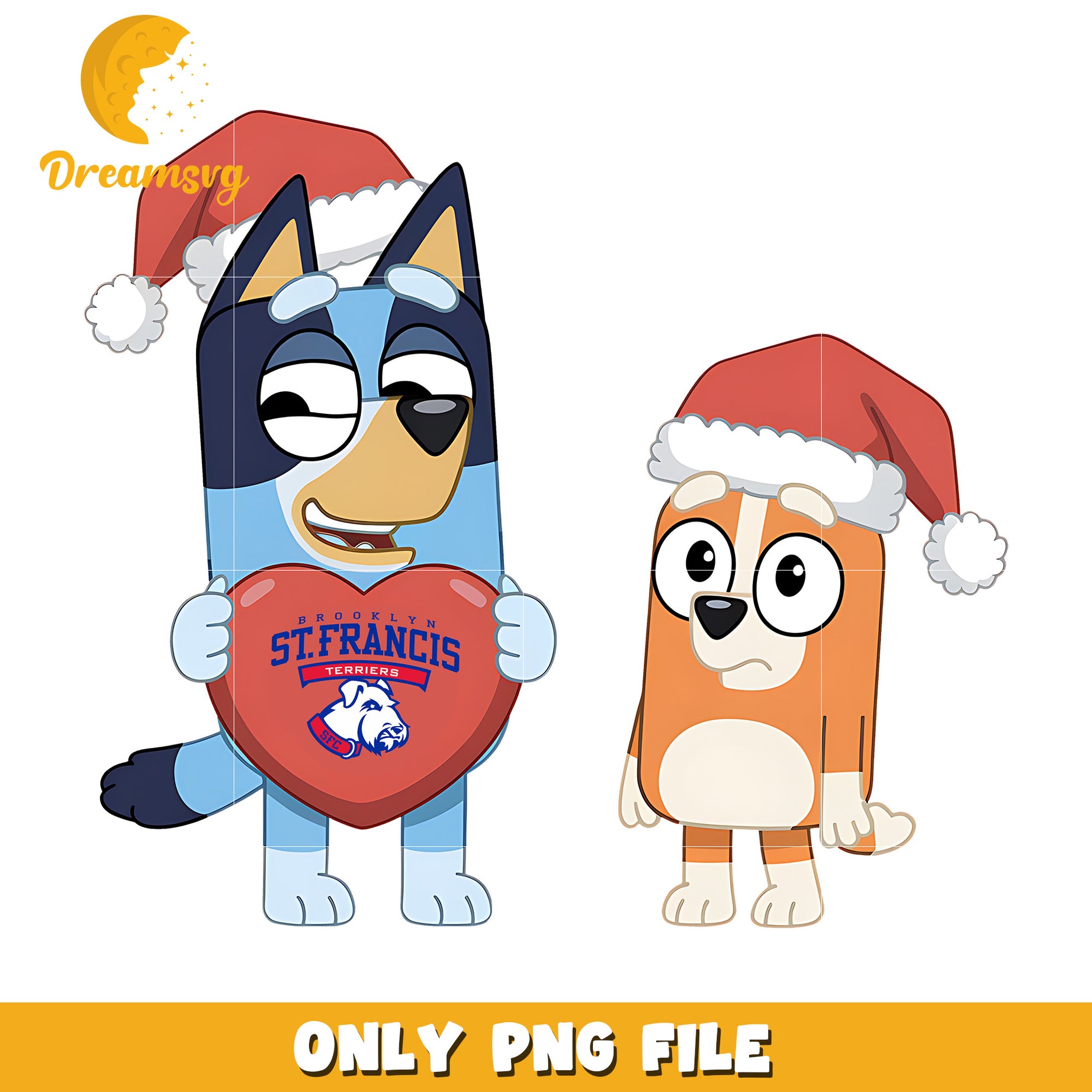 Bluey Bingo logo heart png, St Francis Terriers png, ncaa png