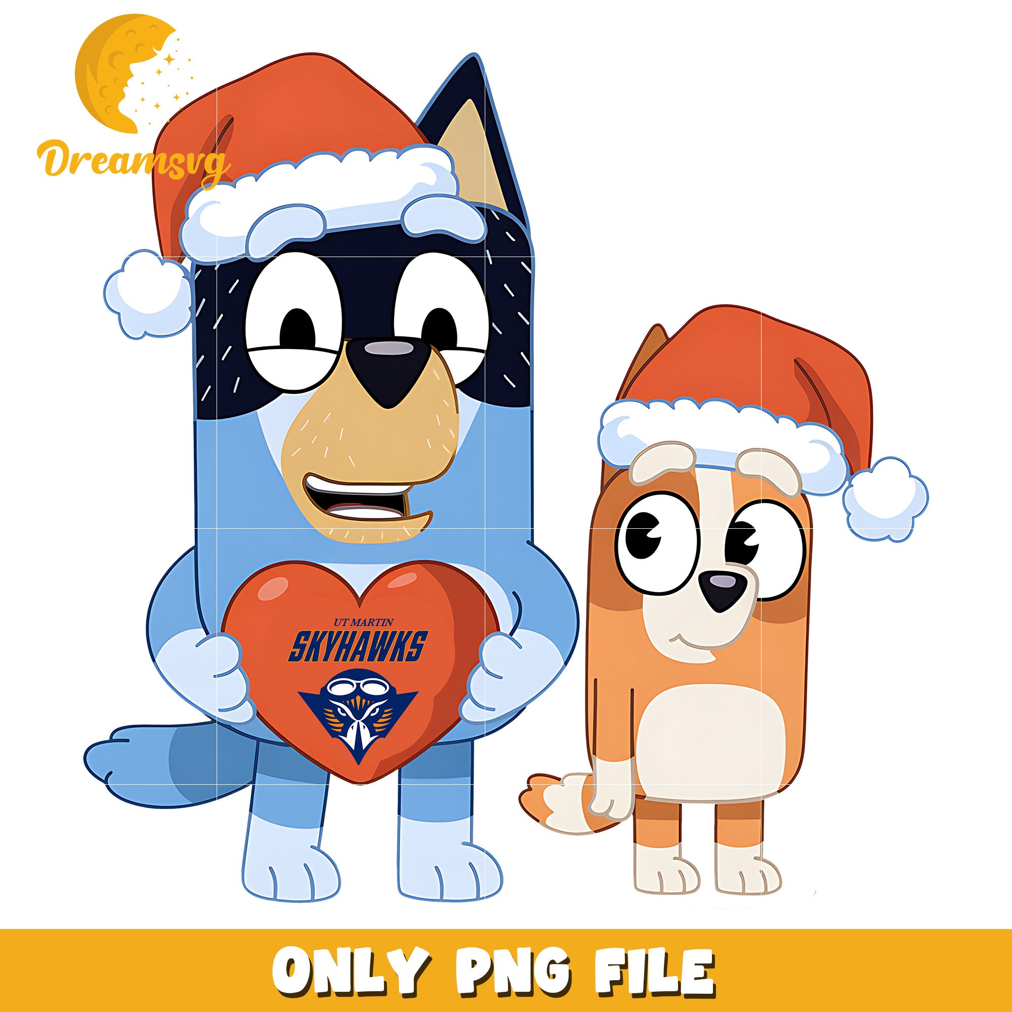Bluey Bingo logo heart png, Tennessee Martin Skyhawks png, ncaa png