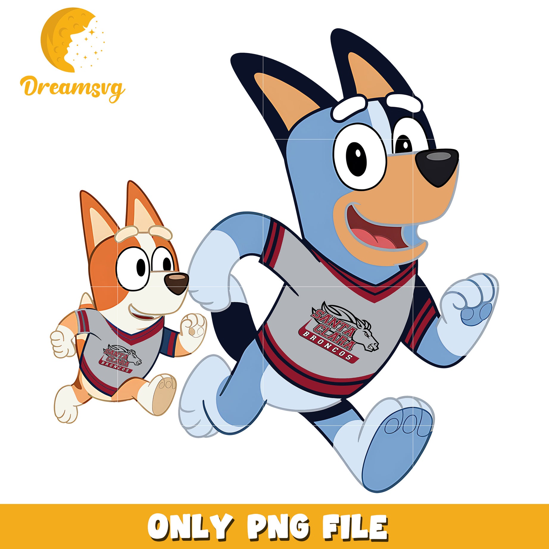 Bluey Bingo love Broncos png, Santa Clara Broncos png, ncaa png