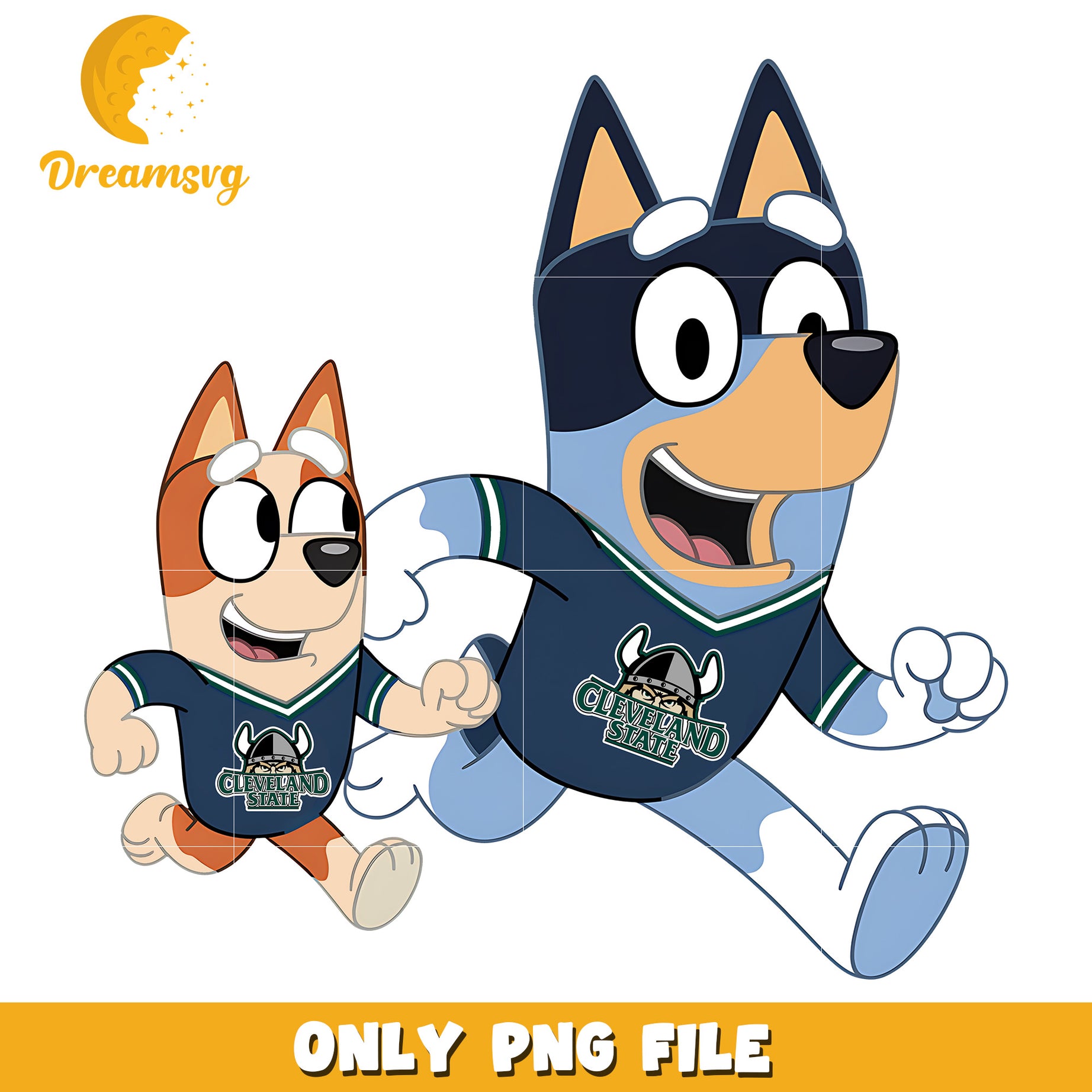 Bluey Bingo ncaa fan png, Cleveland State Vikings png, ncaa png