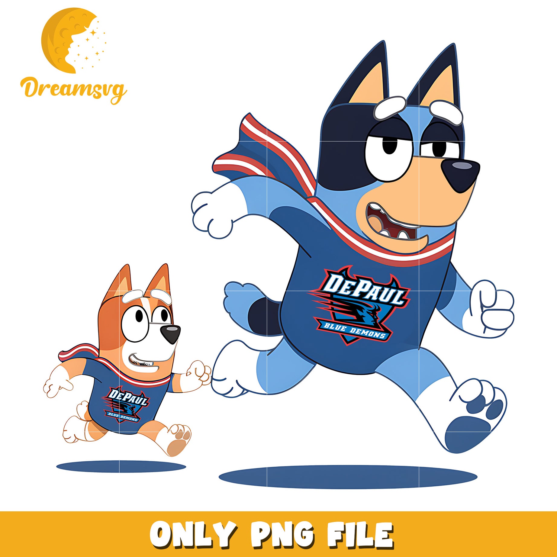 Bluey Bingo ncaa fan png, DePaul Blue Demons png, ncaa png