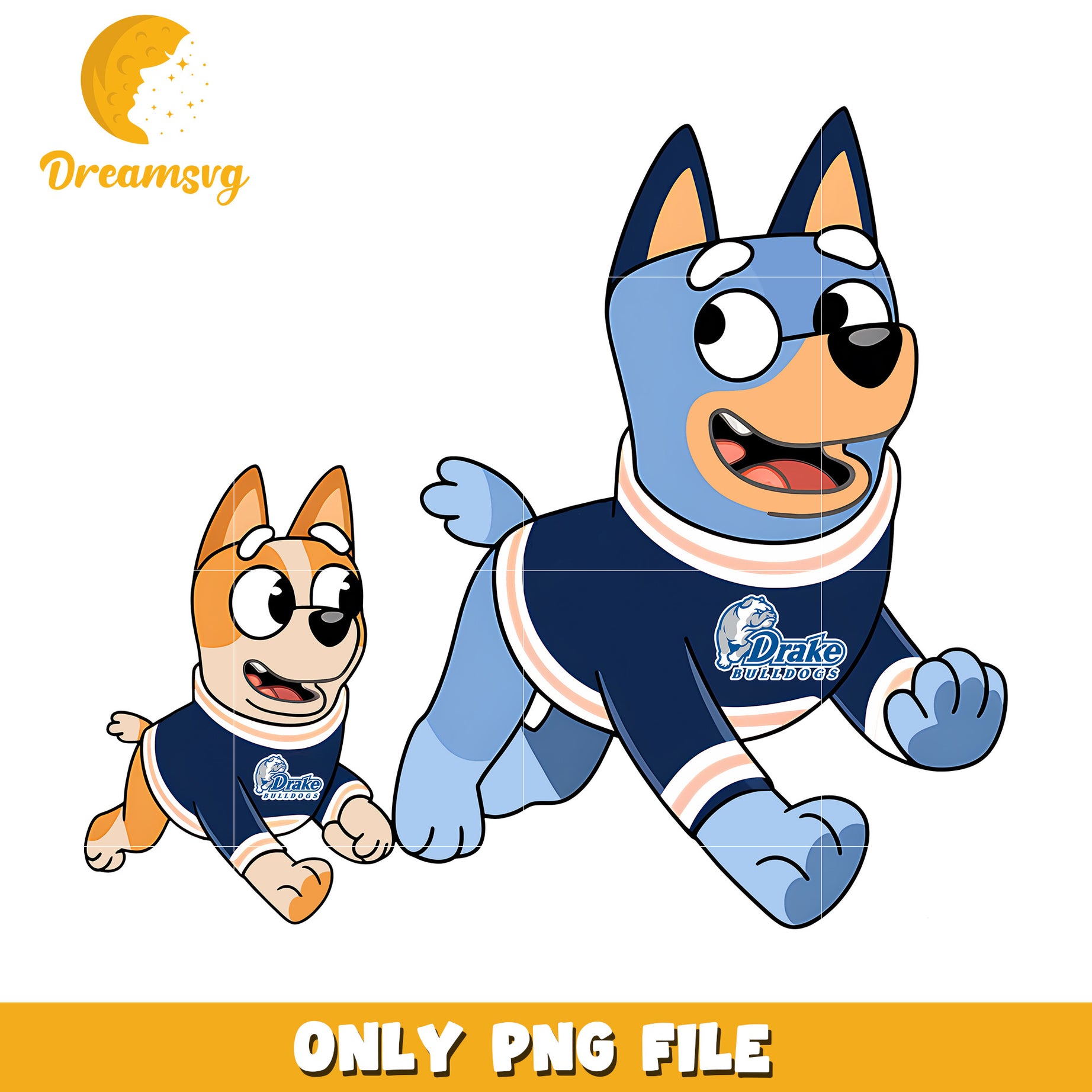 Bluey Bingo ncaa fan png, Drake Bulldogs png, ncaa png