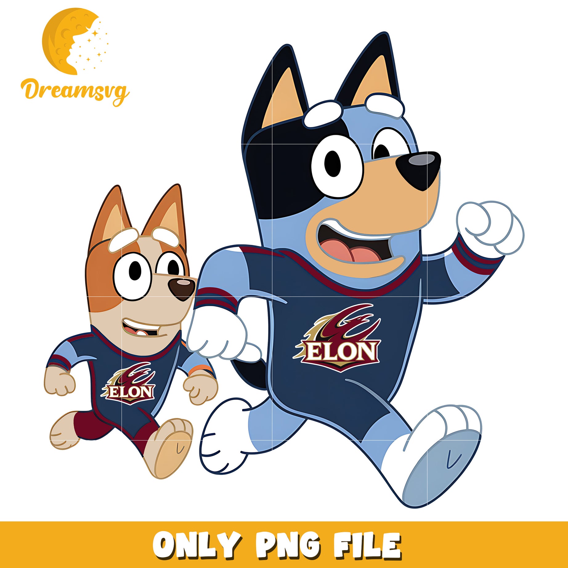 Bluey Bingo ncaa fan png, Elon Phoenix png, ncaa png