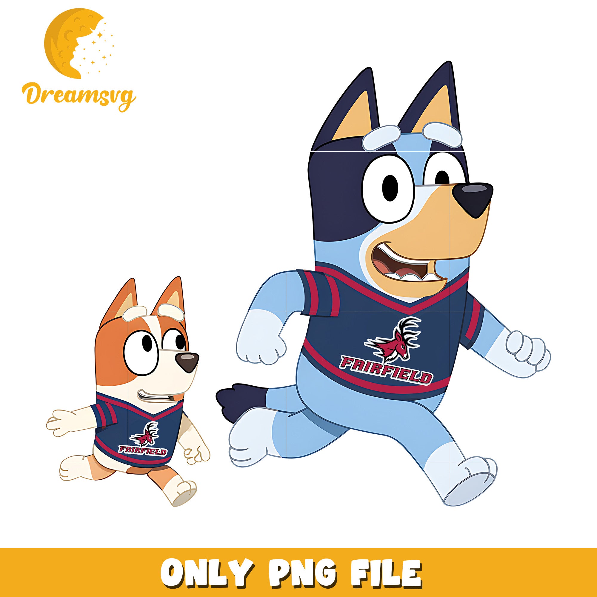 Bluey Bingo ncaa fan png, Fairfield Stags png, ncaa png