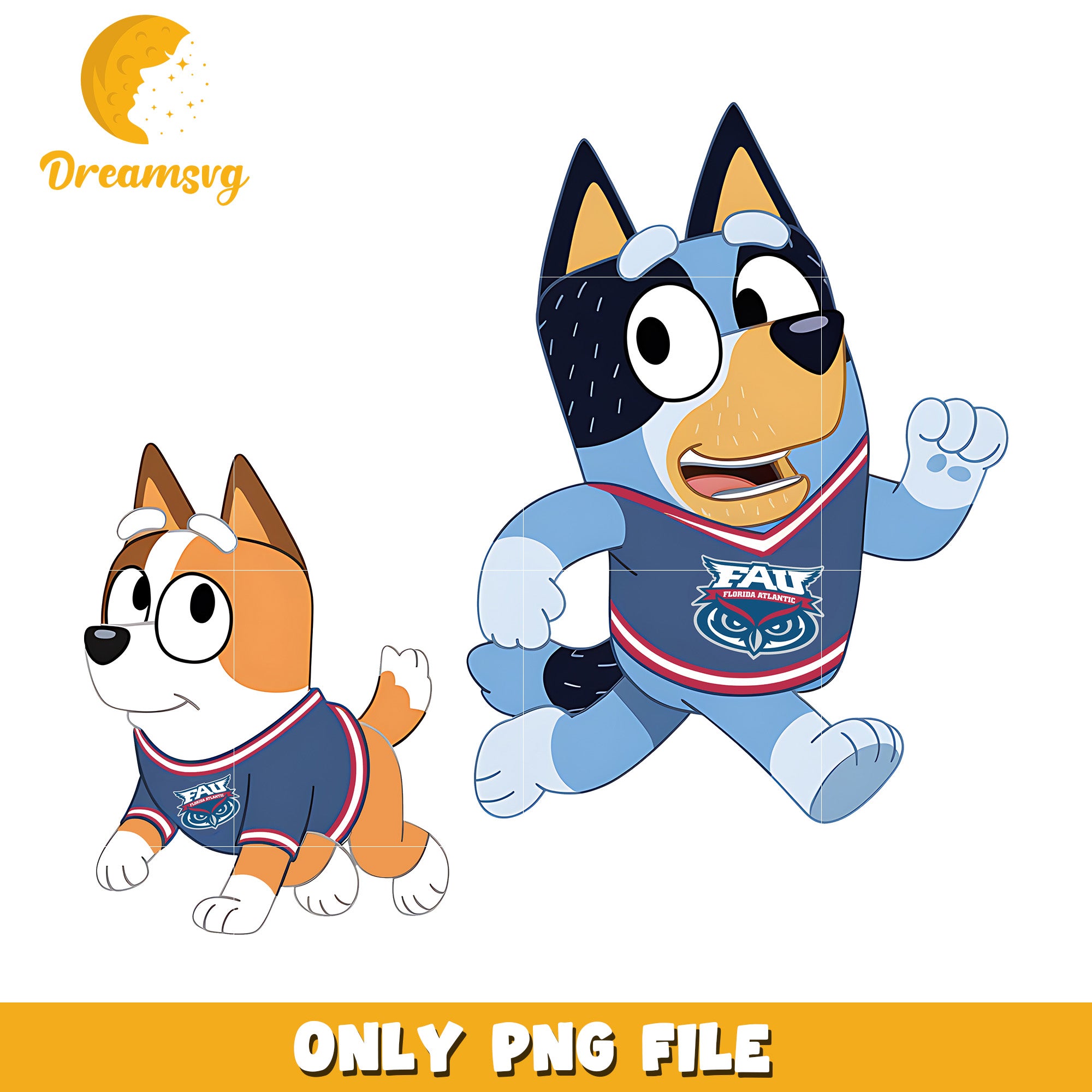 Bluey Bingo ncaa fan png, Florida Atlantic Owls png, ncaa png