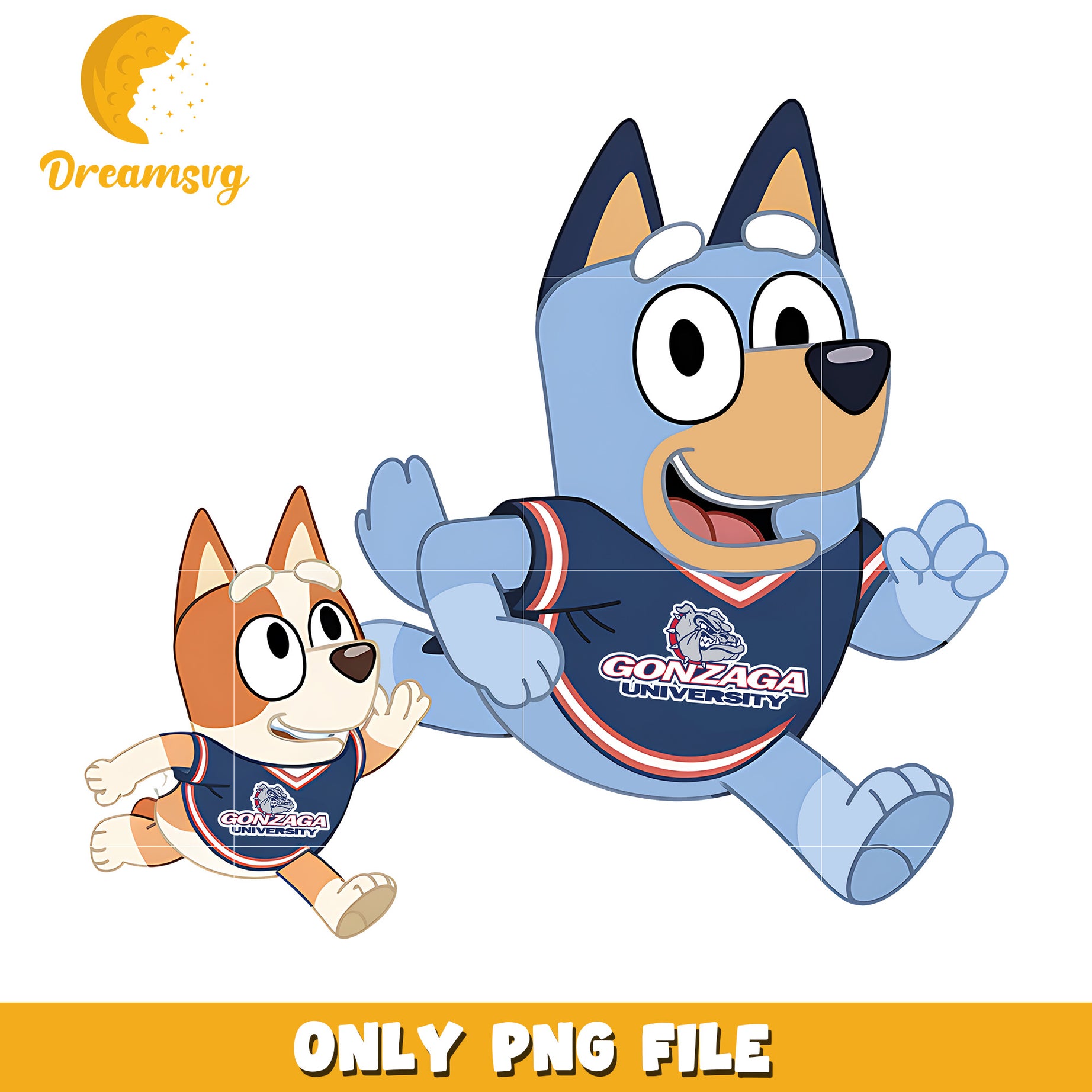 Bluey Bingo ncaa fan png, Gonzaga Bulldogs png, ncaa png