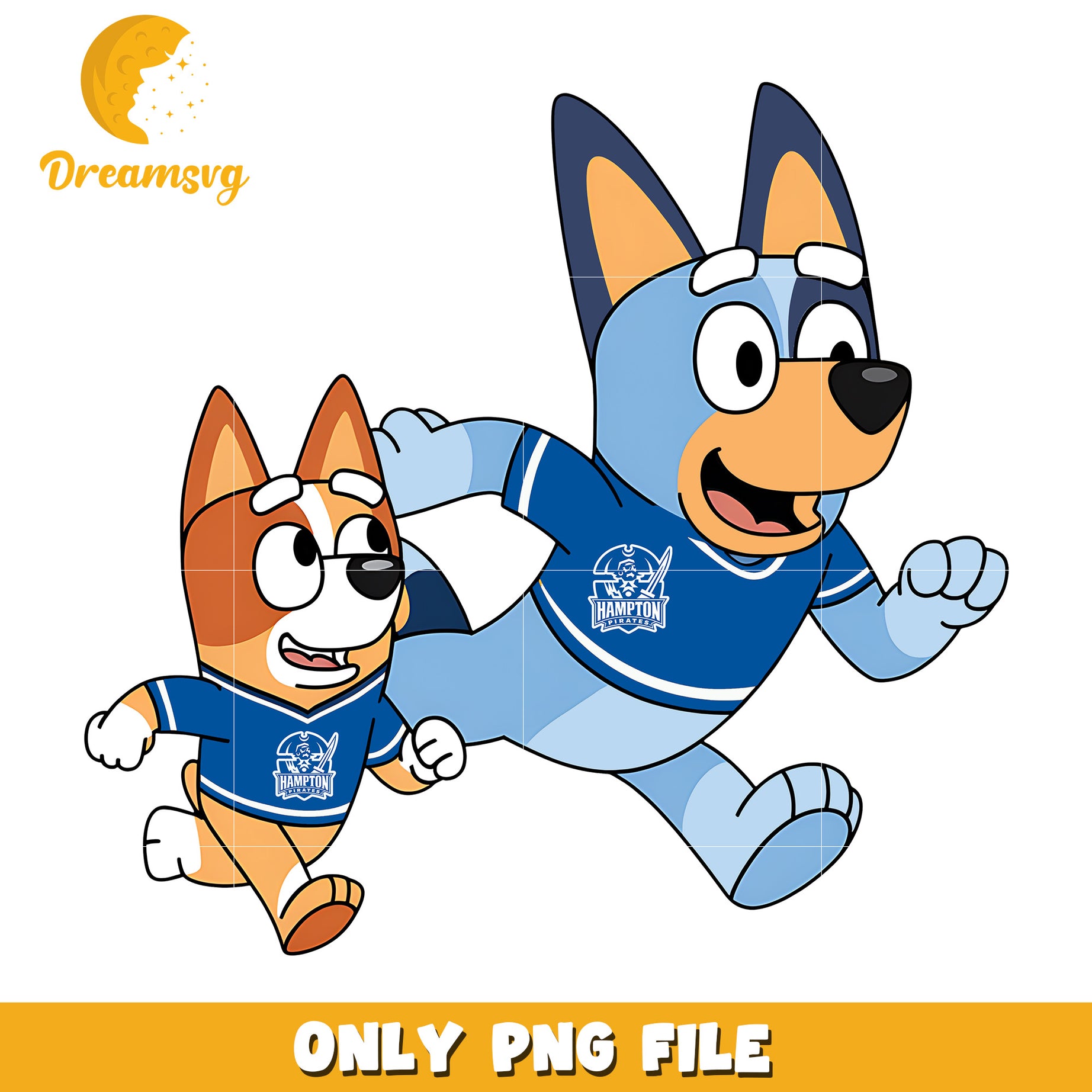 Bluey Bingo ncaa fan png, Hampton Pirates png, ncaa png