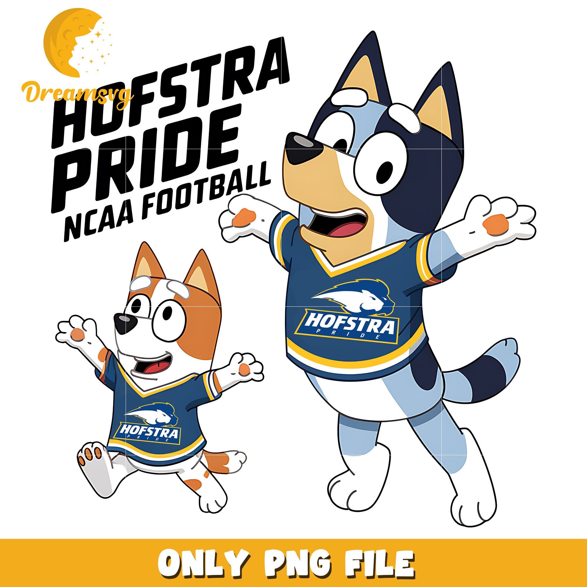 Bluey Bingo ncaa fan png, Hofstra Pride png, ncaa png