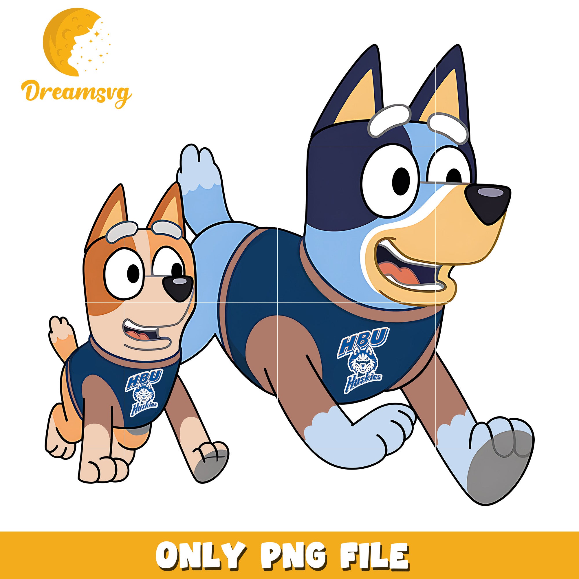 Bluey Bingo ncaa fan png, Houston Baptist Huskies png, ncaa png