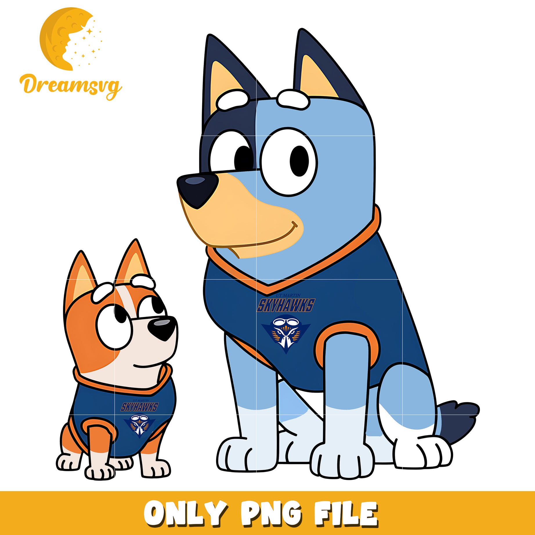 Bluey Bingo ncaa fan png, Tennessee Martin Skyhawks png, ncaa png