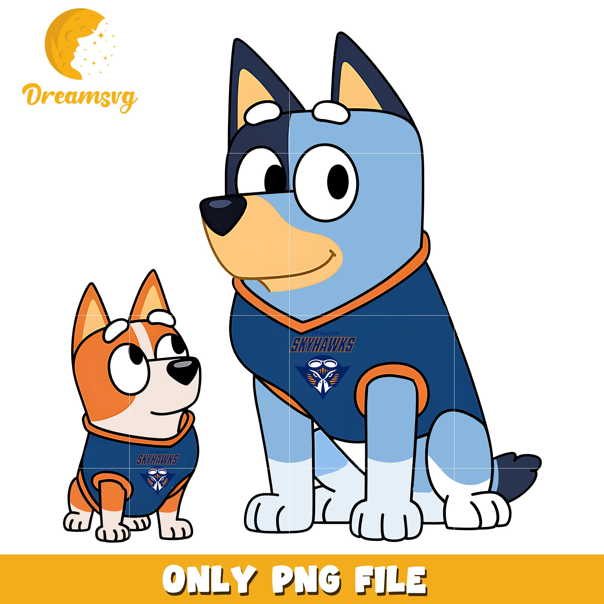 Bluey Bingo ncaa fan png, Tennessee Martin Skyhawks png, ncaa png