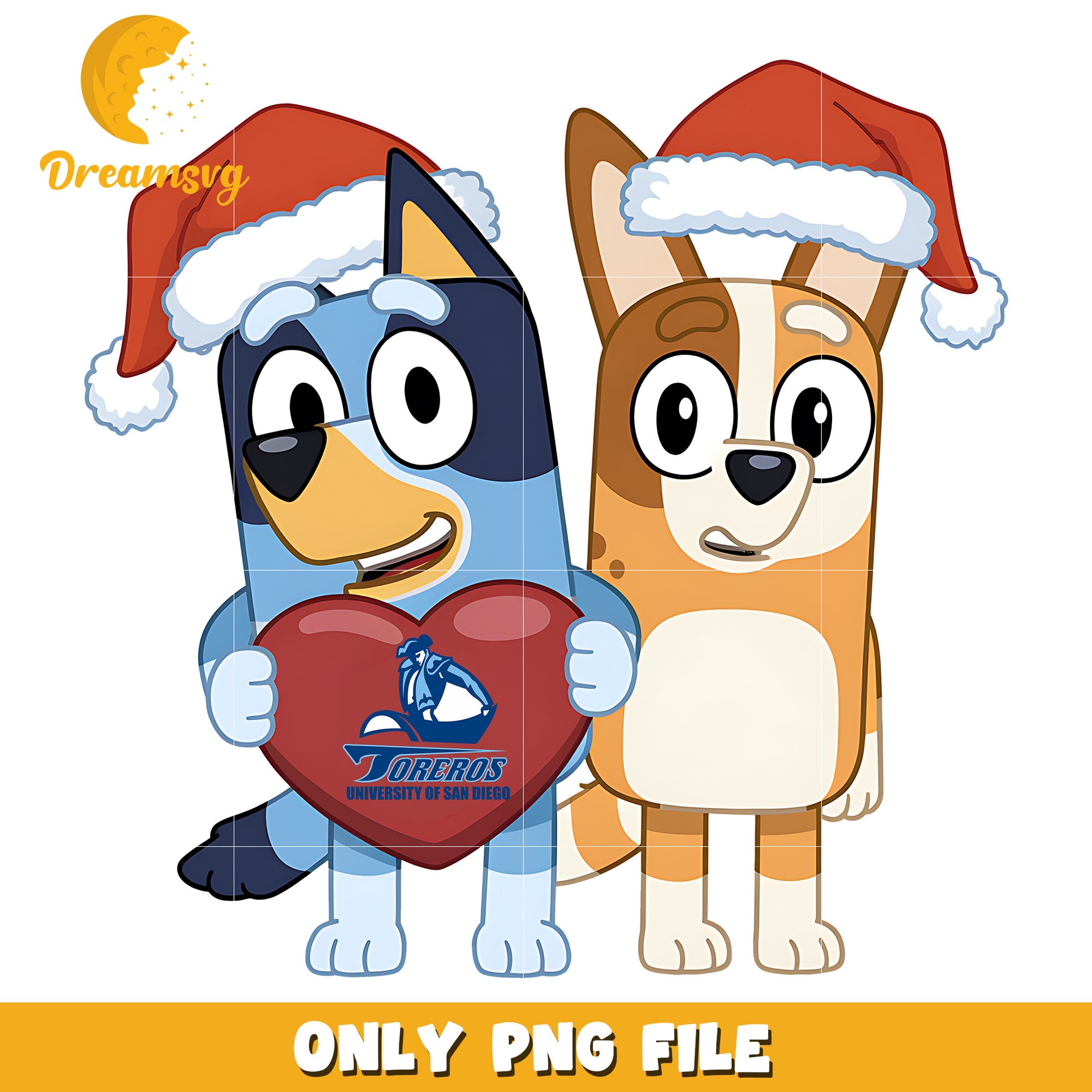 Bluey Bingo ncaa heart png, San Diego Toreros png, ncaa png